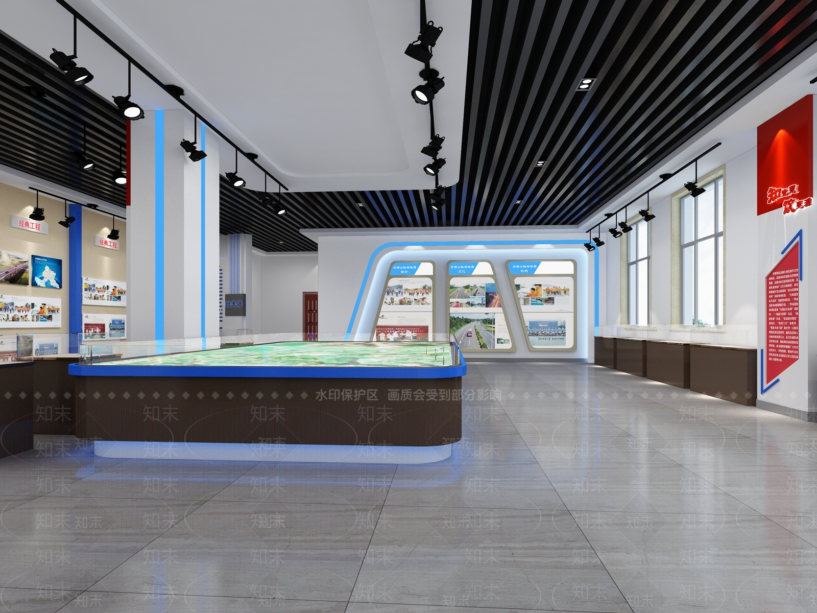 现代荣誉展厅3D模型下载【ID:1156760488】