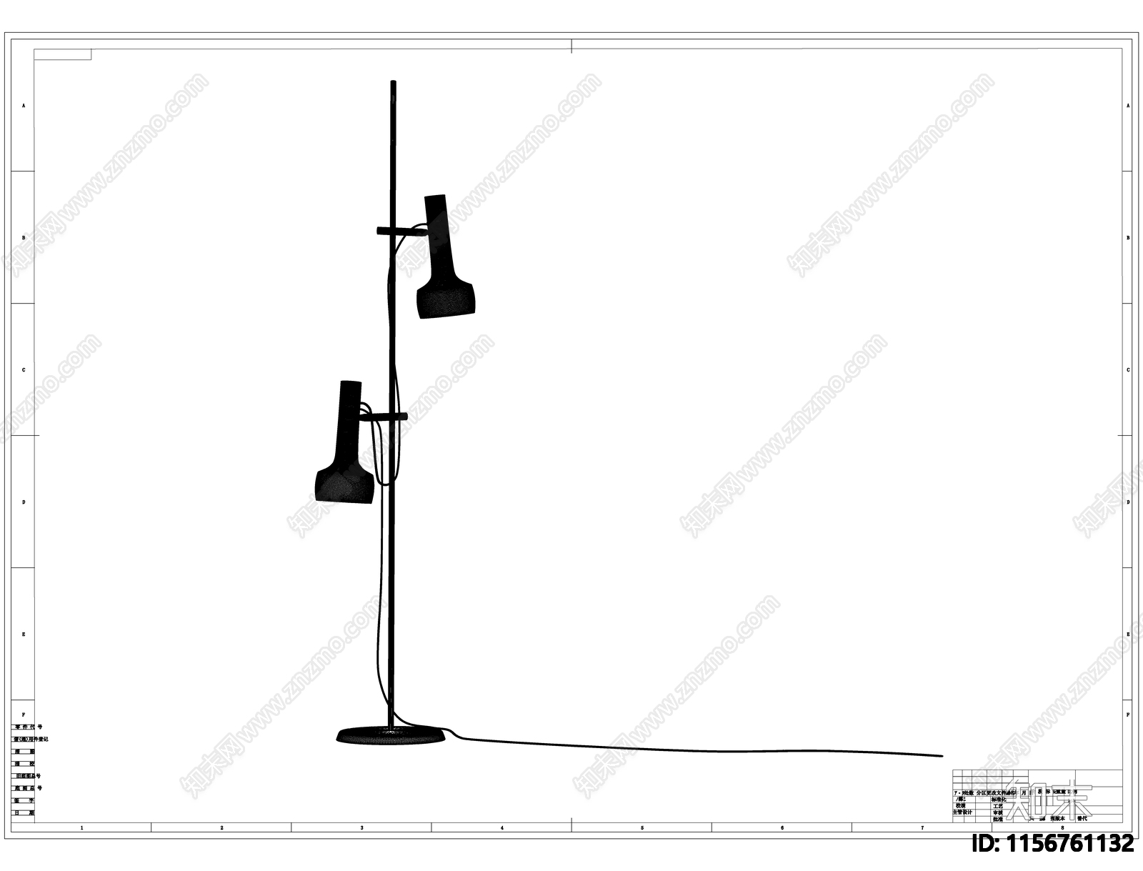 落地灯线稿图设计cad施工图下载【ID:1156761132】