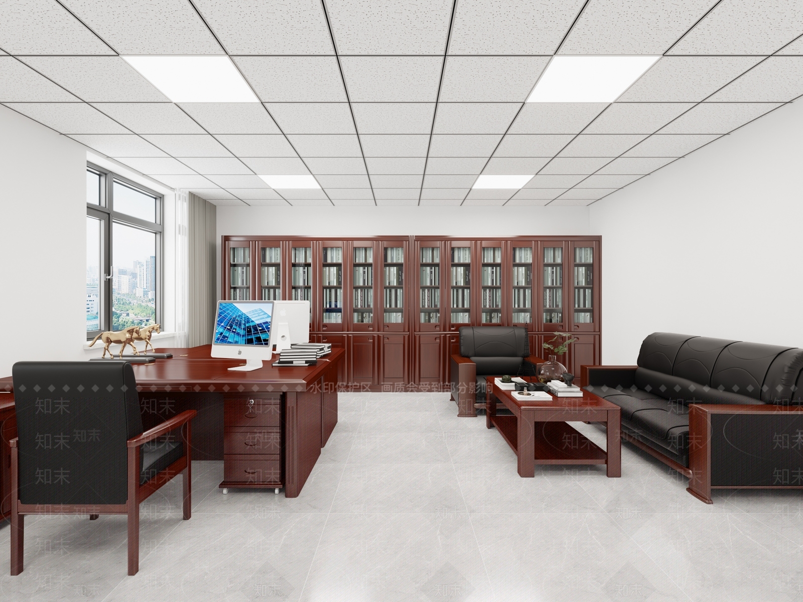 现代机关政府事业单位办公室3D模型下载【ID:1156765525】