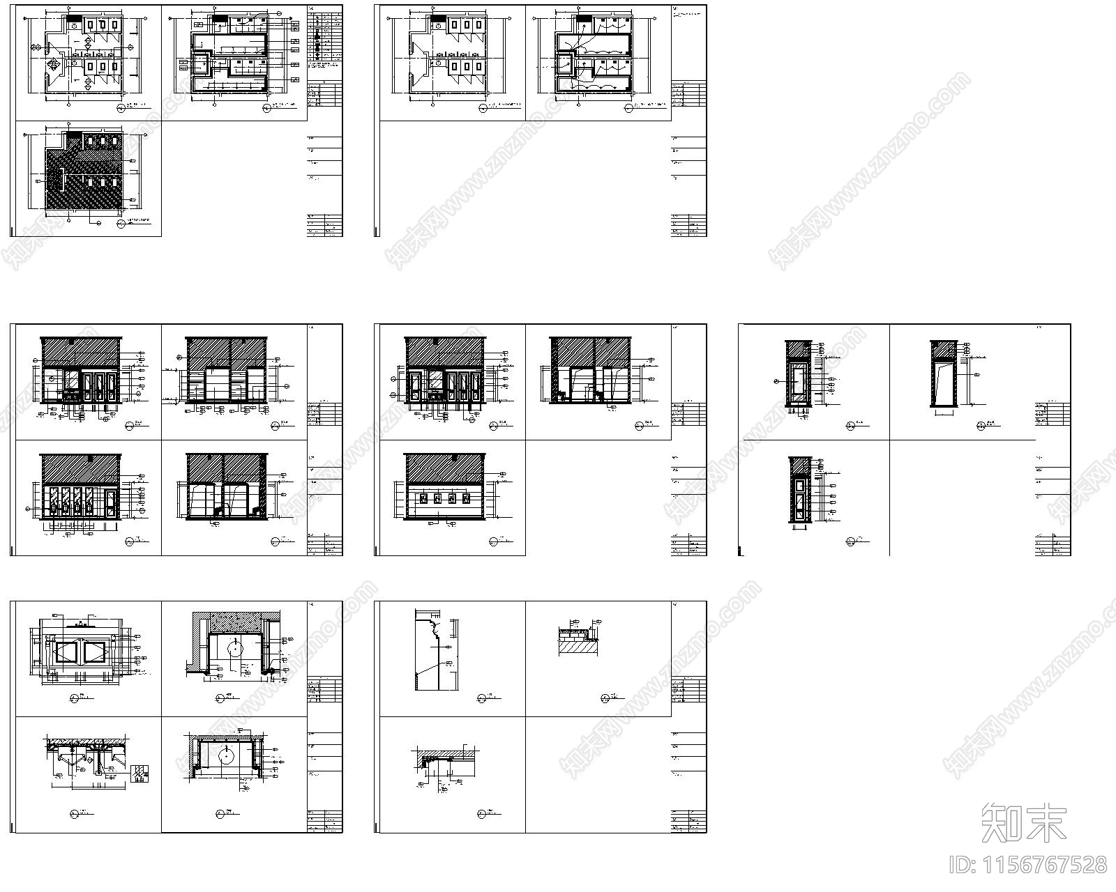 酒店宾馆公共卫生间cad施工图下载【ID:1156767528】
