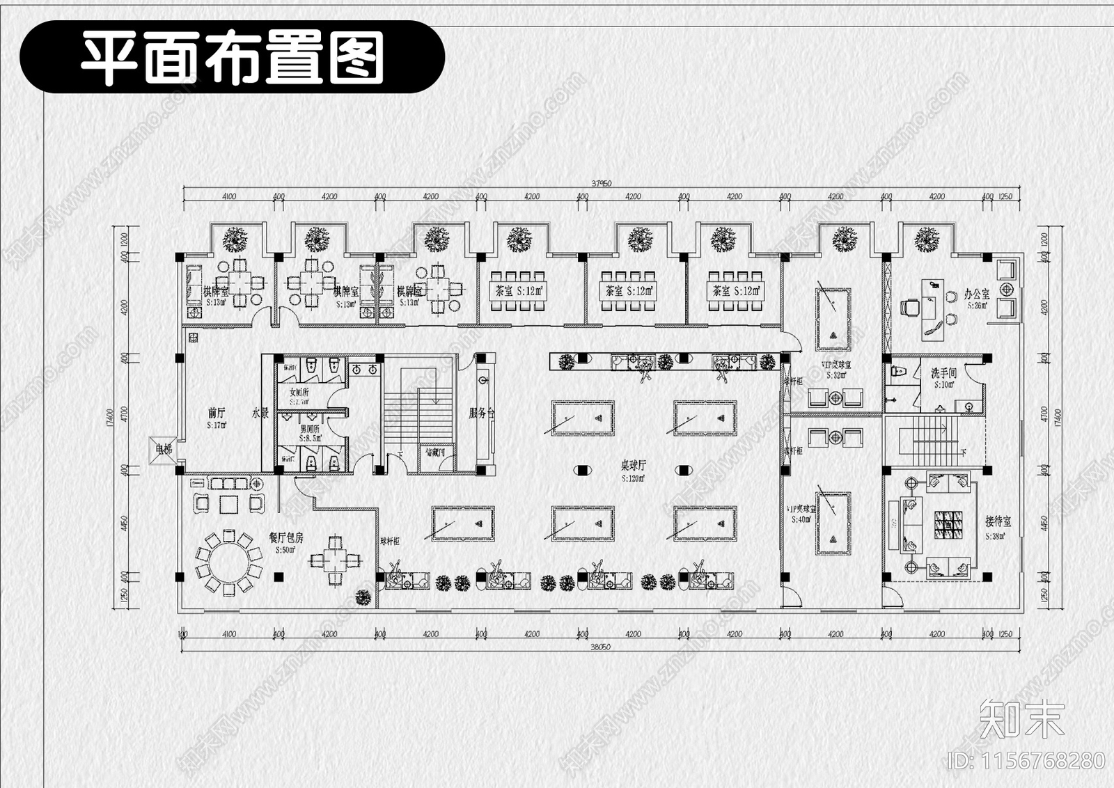 禅意会所装修设计cad施工图下载【ID:1156768280】