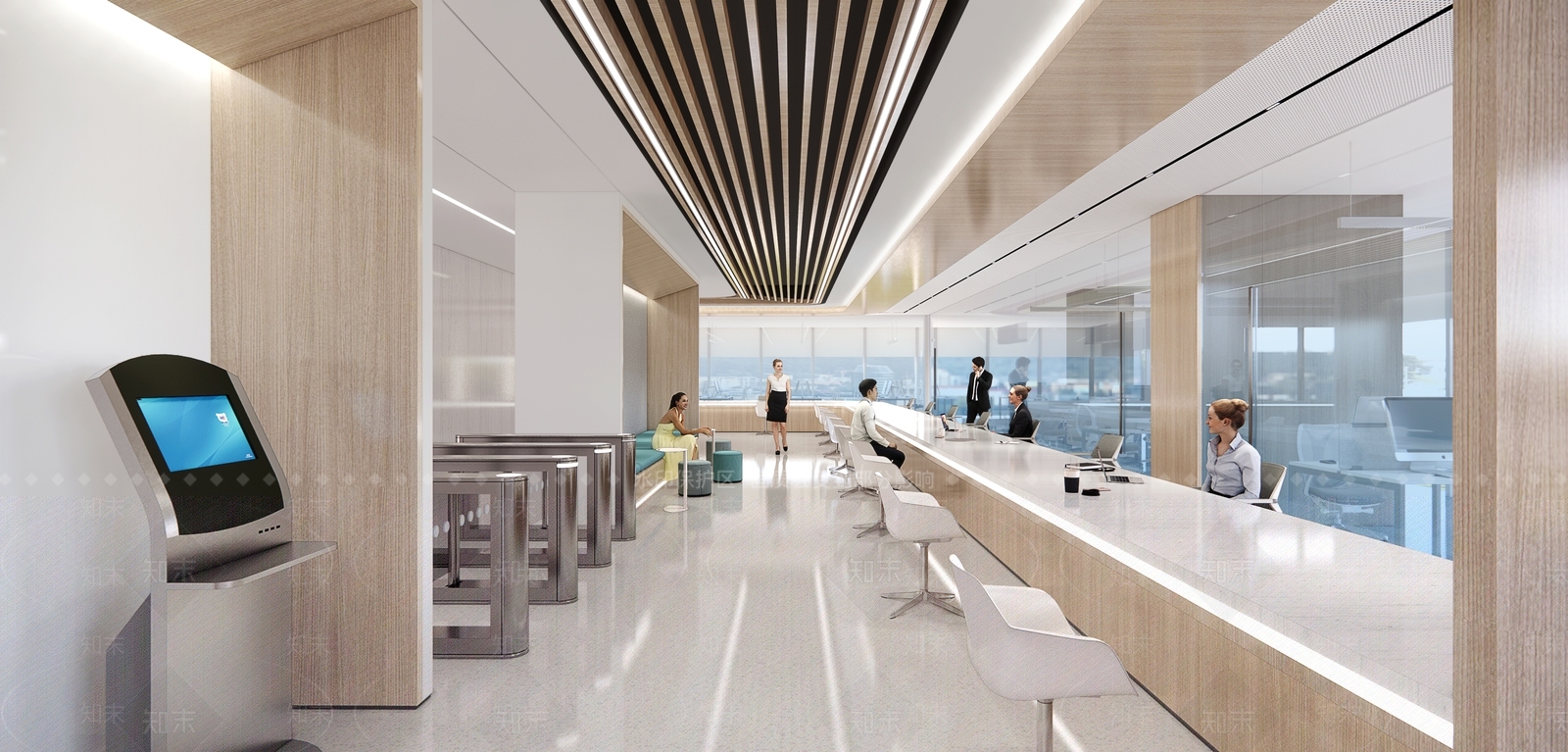 现代服务中心大厅SU模型下载【ID:1156772429】