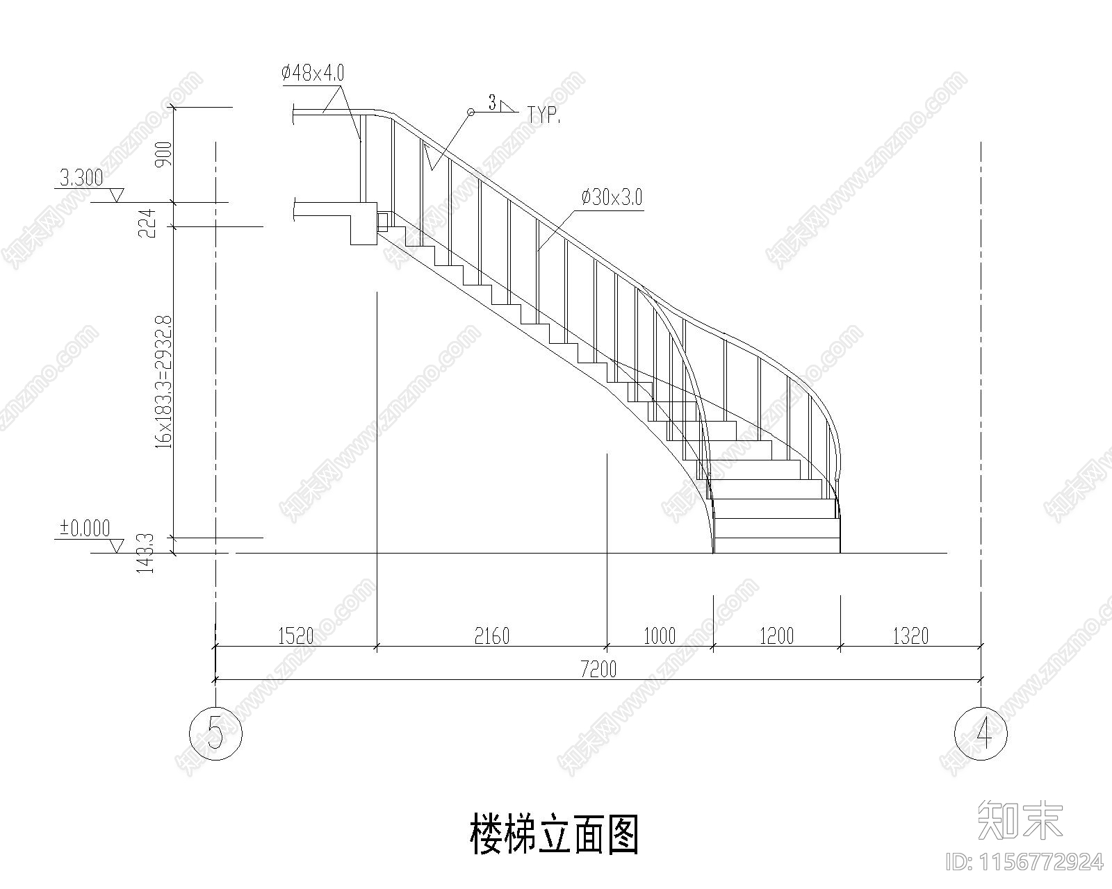 楼梯大样图施工图下载【ID:1156772924】