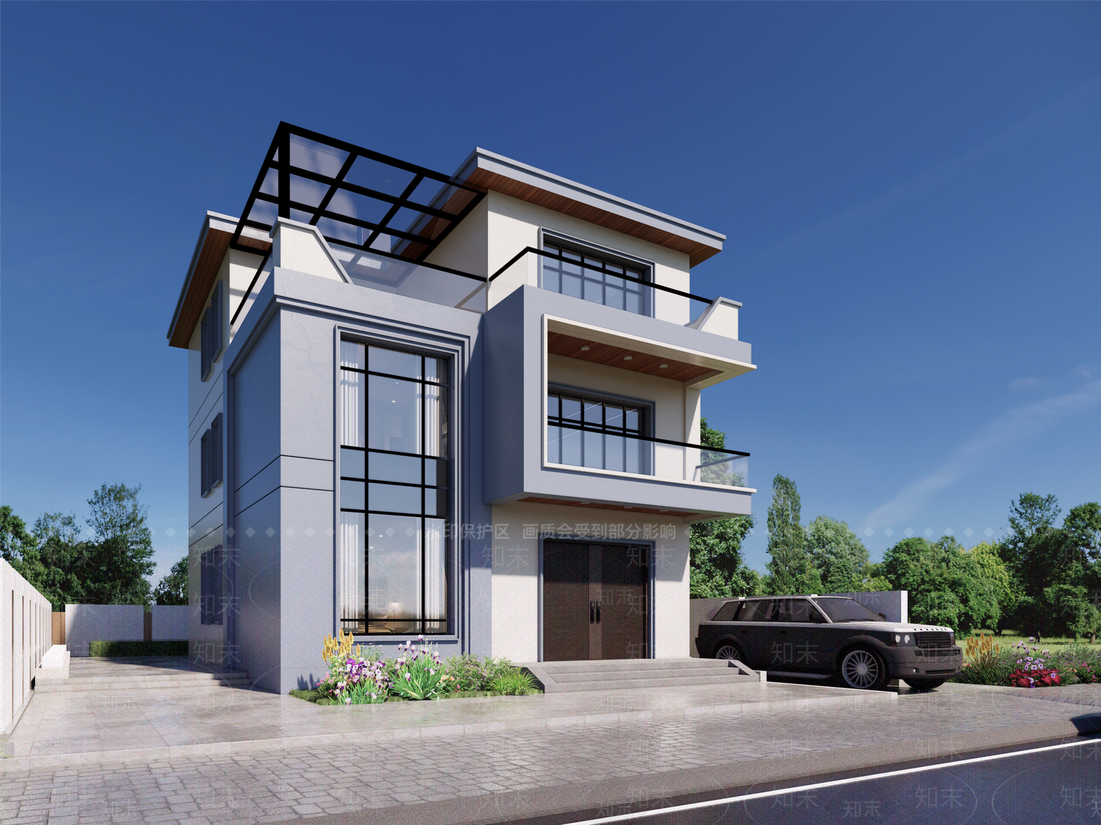 新中式三层农村自建房别墅SU模型下载【ID:1156774512】