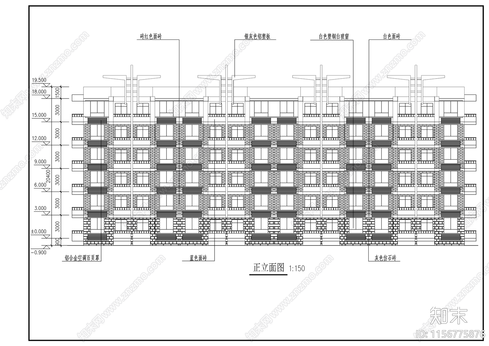 研究生公寓方案图cad施工图下载【ID:1156775876】