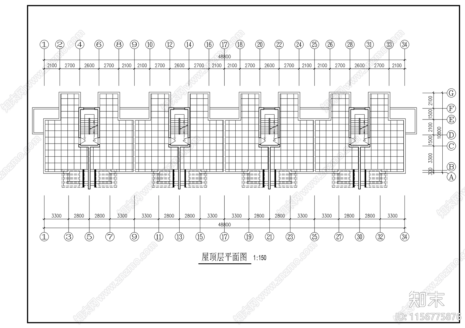 研究生公寓方案图cad施工图下载【ID:1156775876】