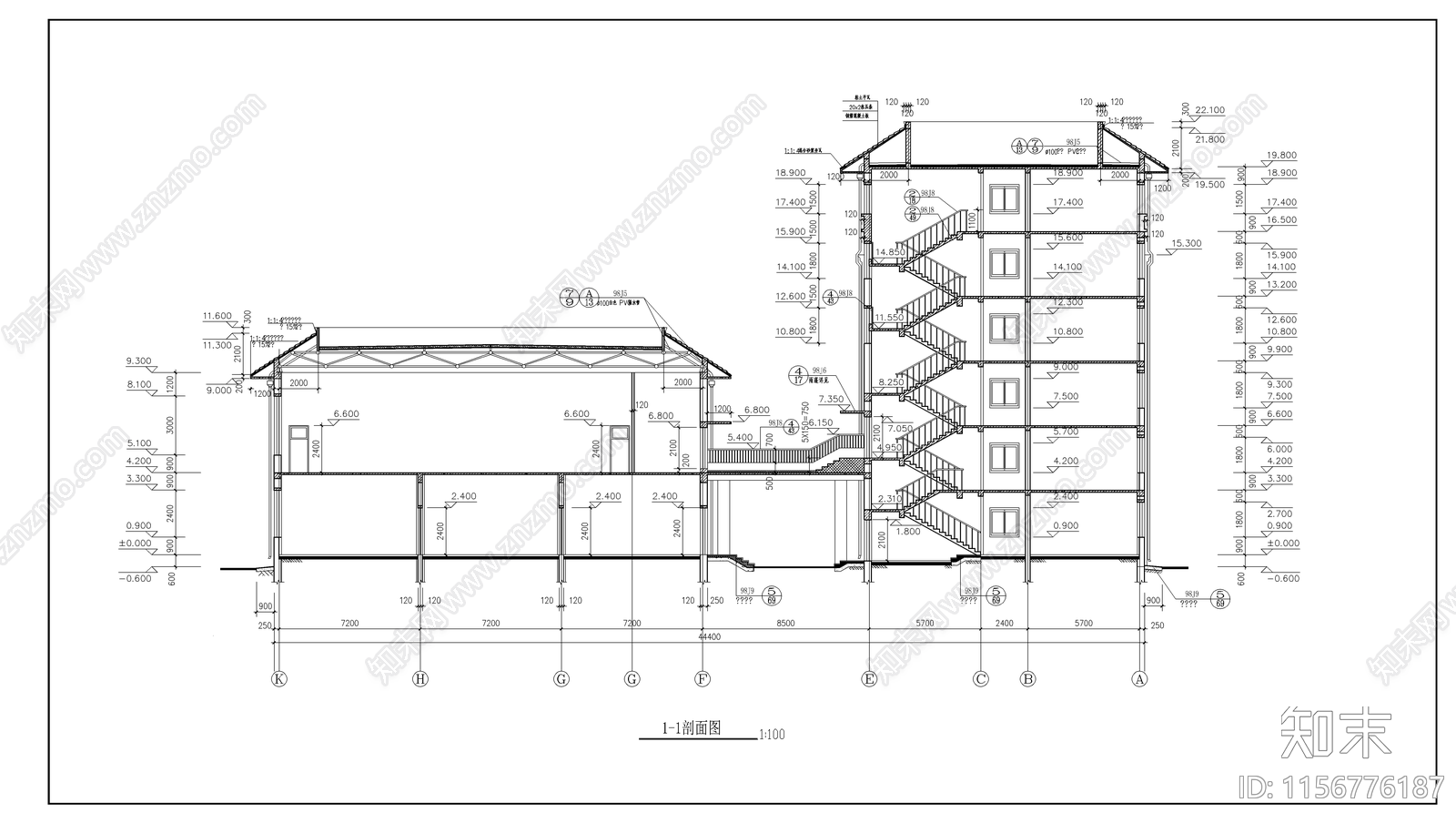 学校综合楼建筑cad施工图下载【ID:1156776187】