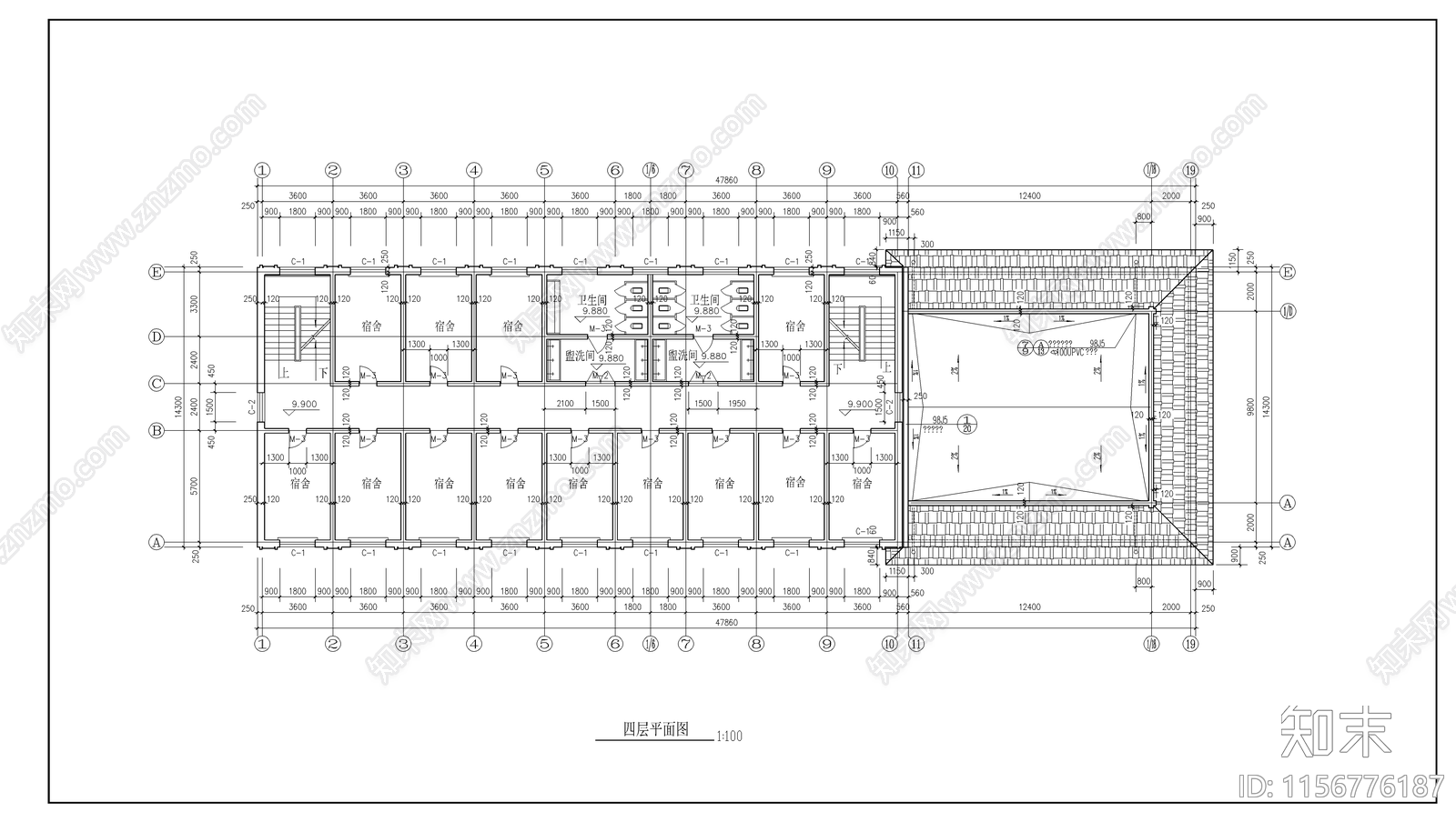 学校综合楼建筑cad施工图下载【ID:1156776187】