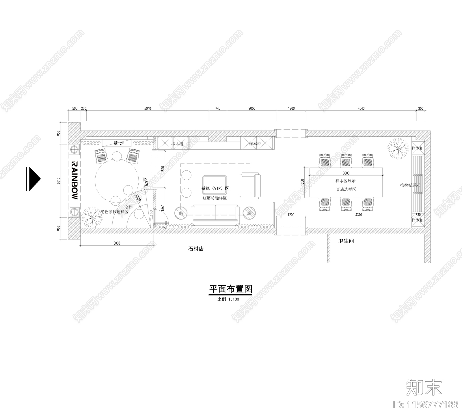 萍乡瑞宝专卖店图纸cad施工图下载【ID:1156777183】