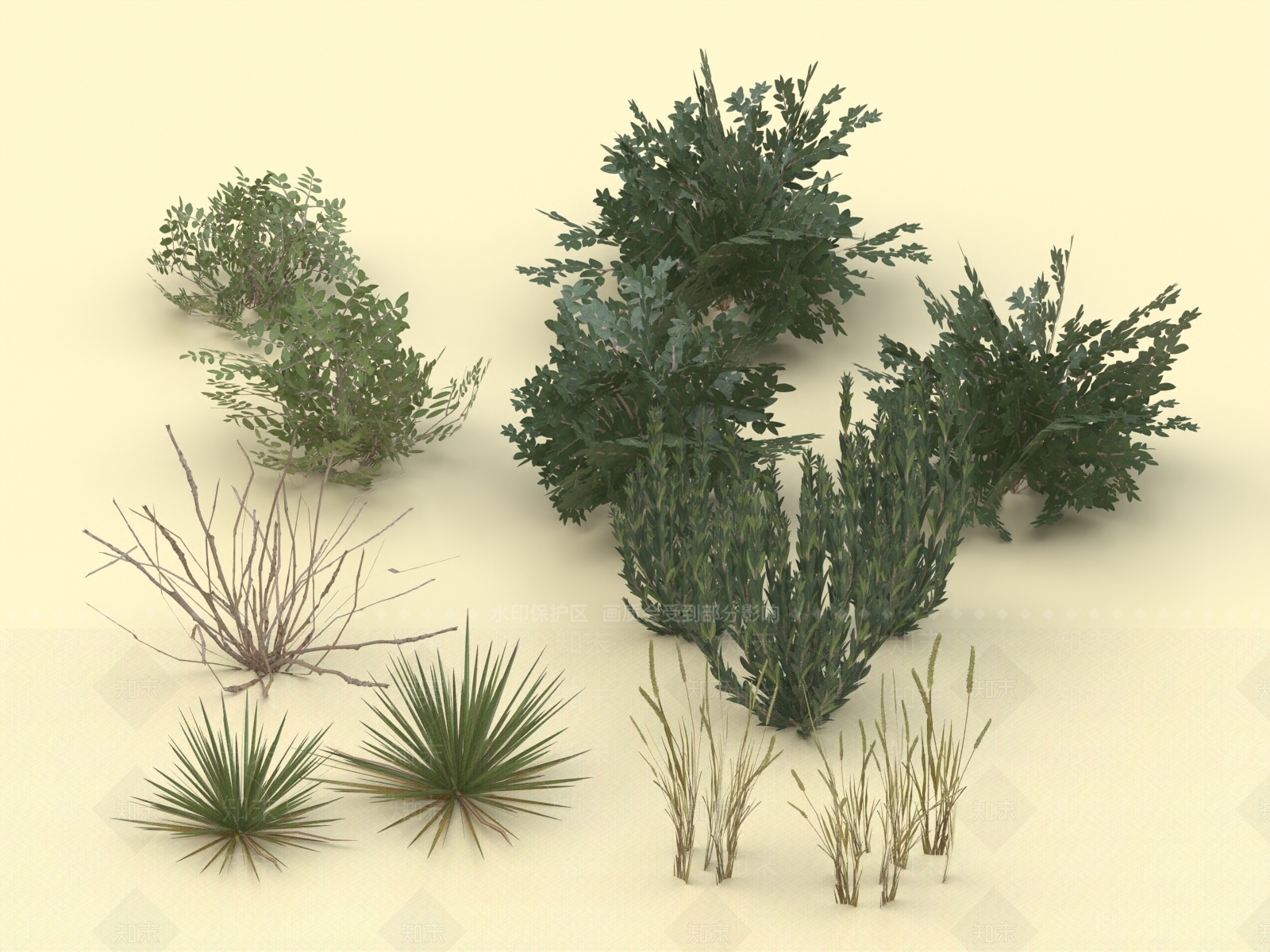 灌木丛3D模型下载【ID:1156778273】