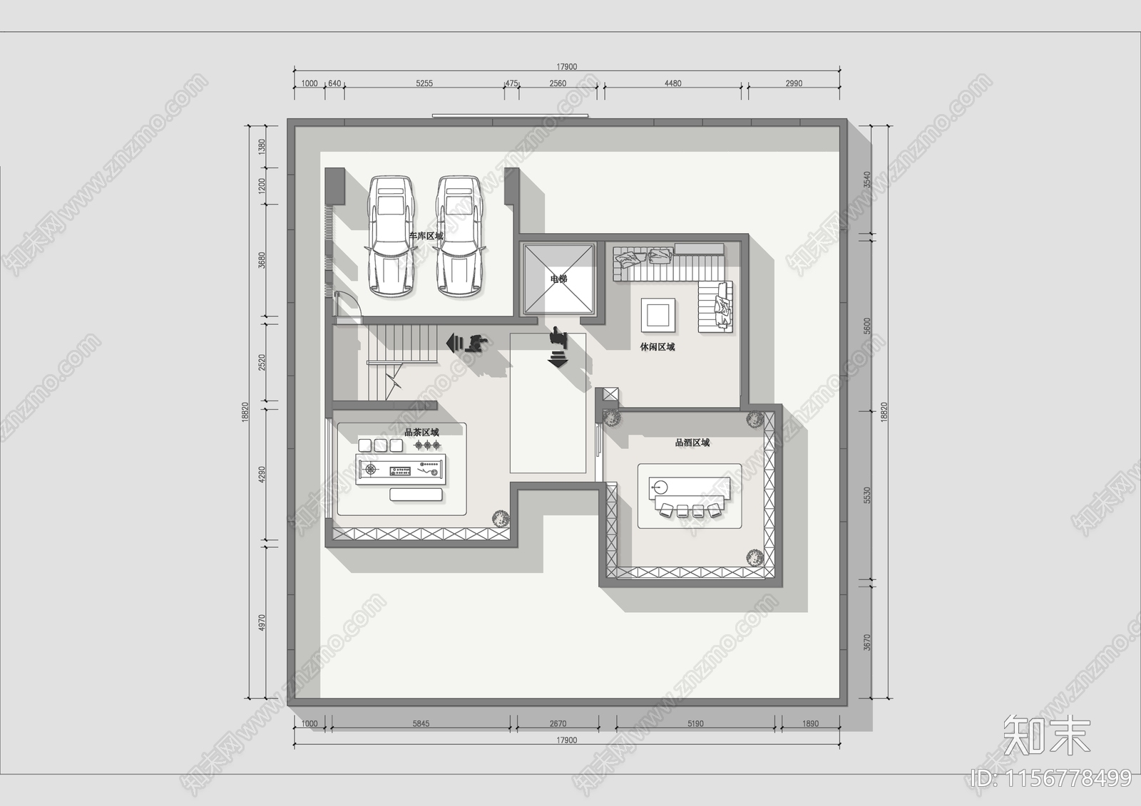 四层自建房别墅布局cad施工图下载【ID:1156778499】