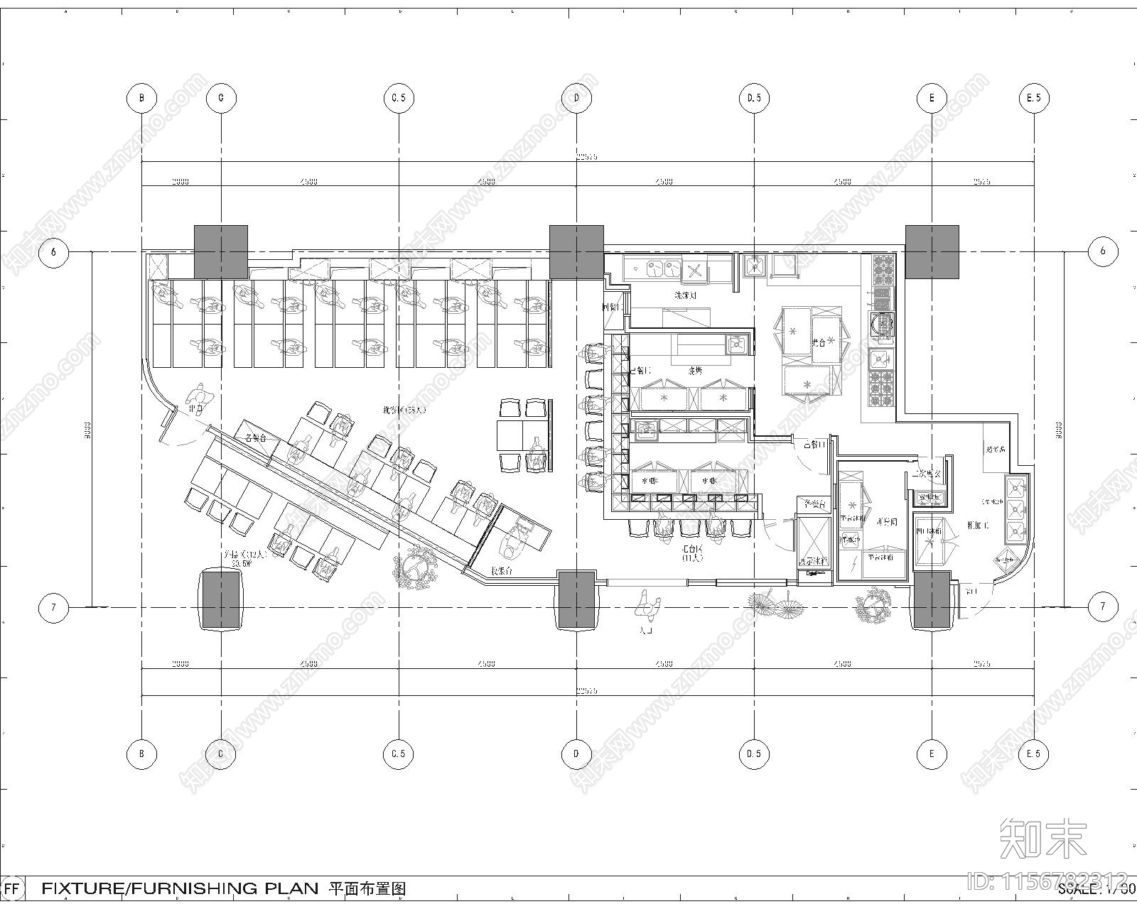 上海舞技居酒吧cad施工图下载【ID:1156782312】