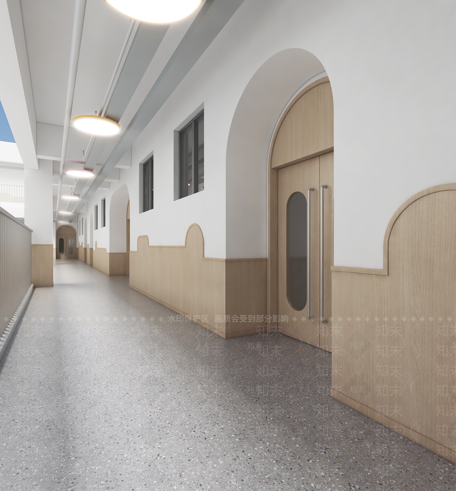 现代幼儿园过道走道3D模型下载【ID:1156784952】