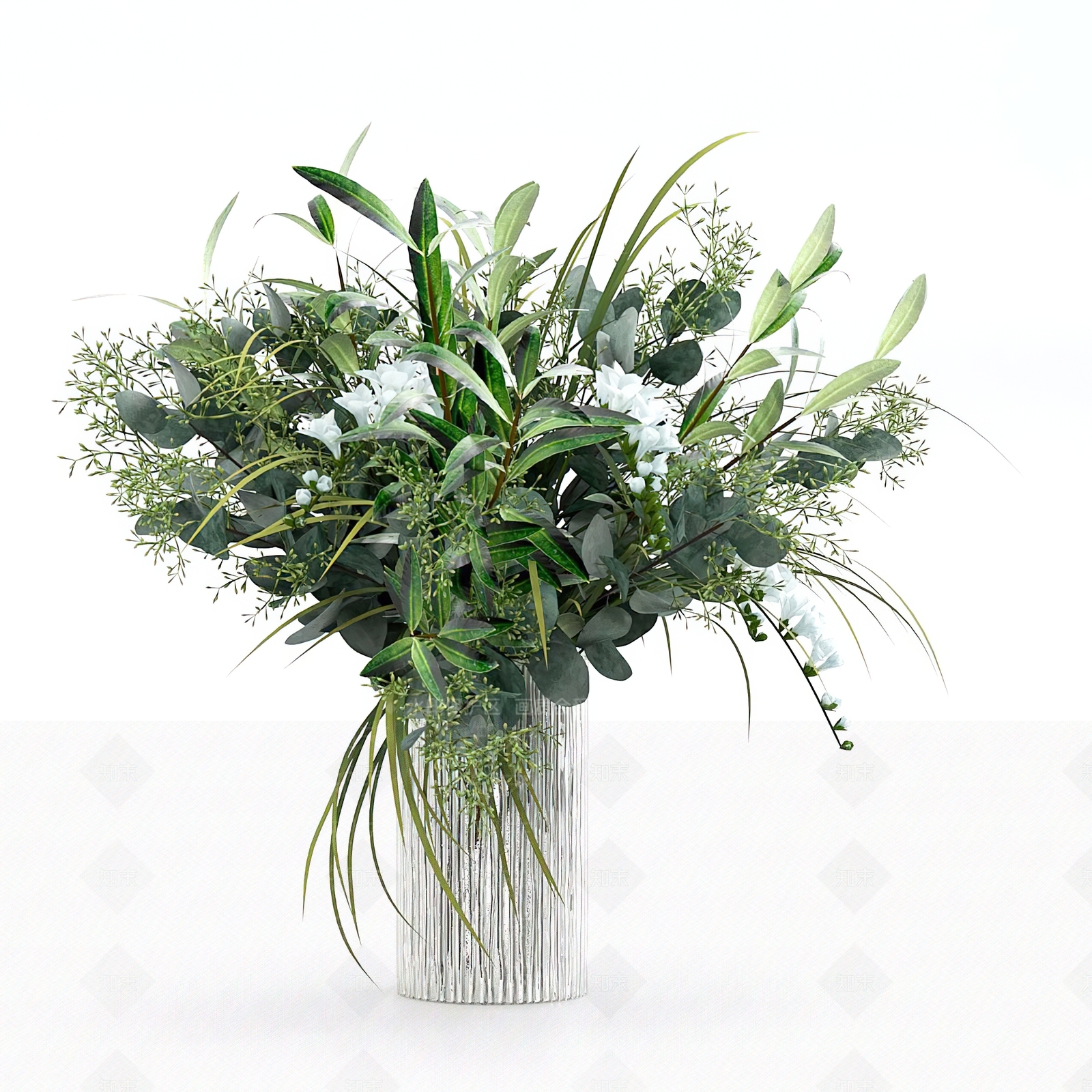 花瓶绿植3D模型下载【ID:1156787067】