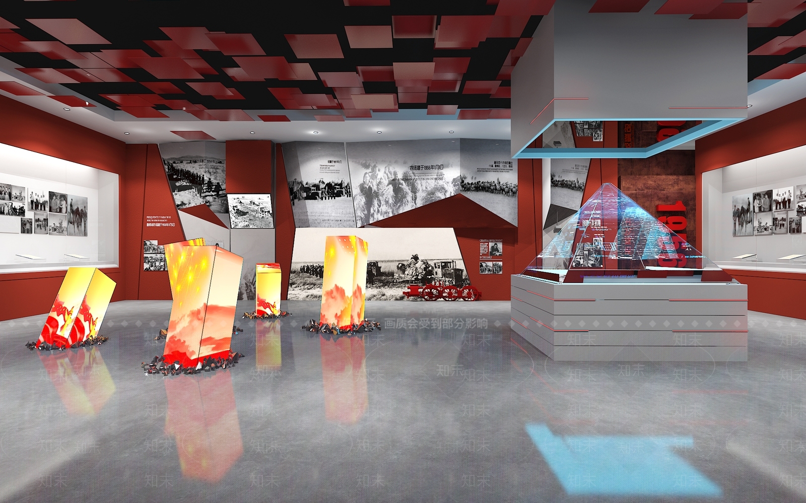 现代党建展厅SU模型下载【ID:1156790405】