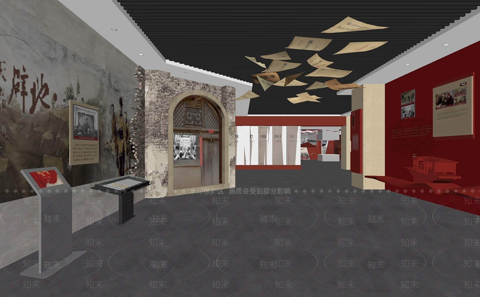 现代党建展厅SU模型下载【ID:1156790405】
