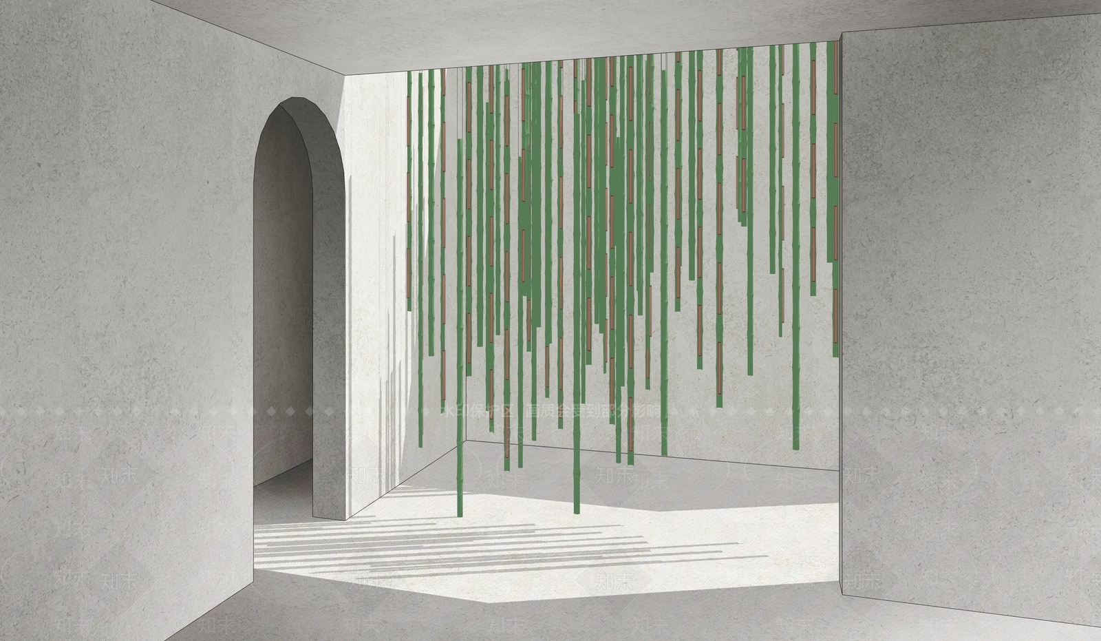 现代艺术竹子吊件SU模型下载【ID:1156799385】