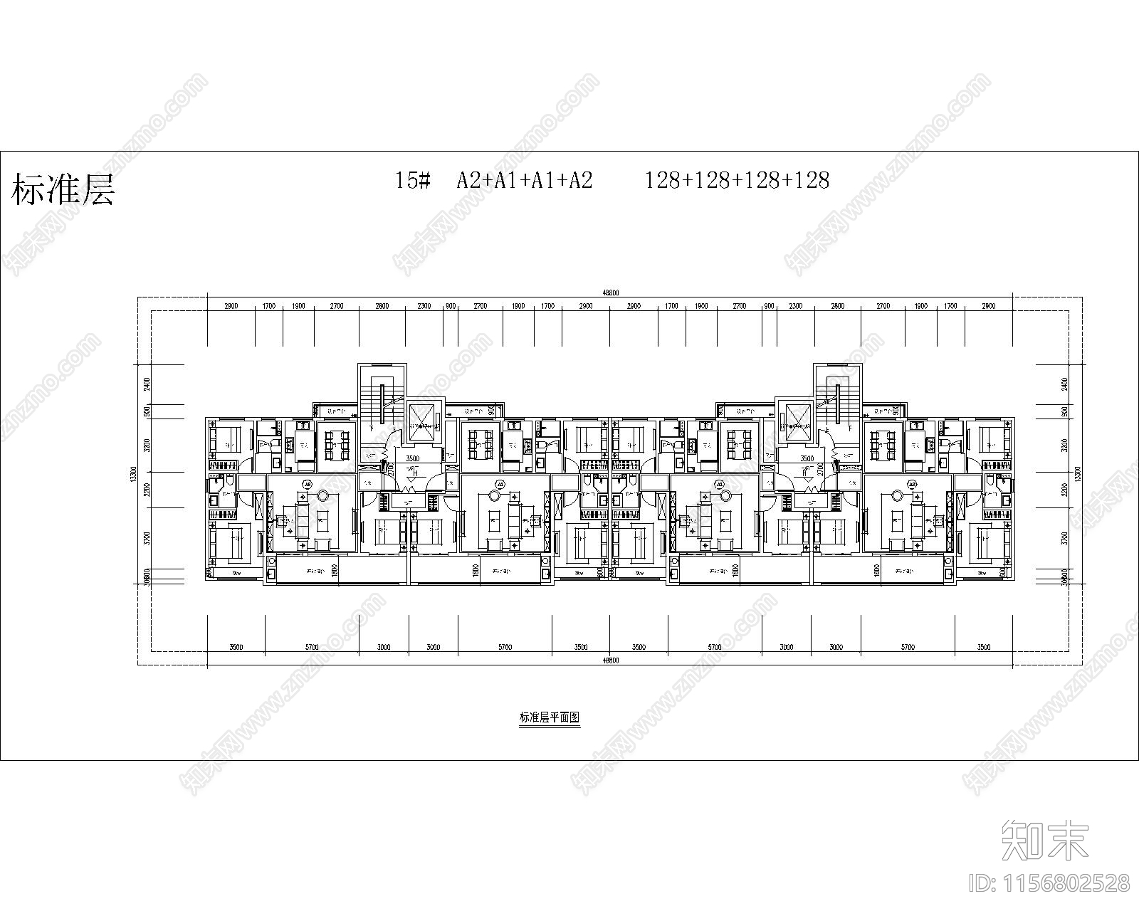 128南北通大面宽洋房全套图纸施工图下载【ID:1156802528】