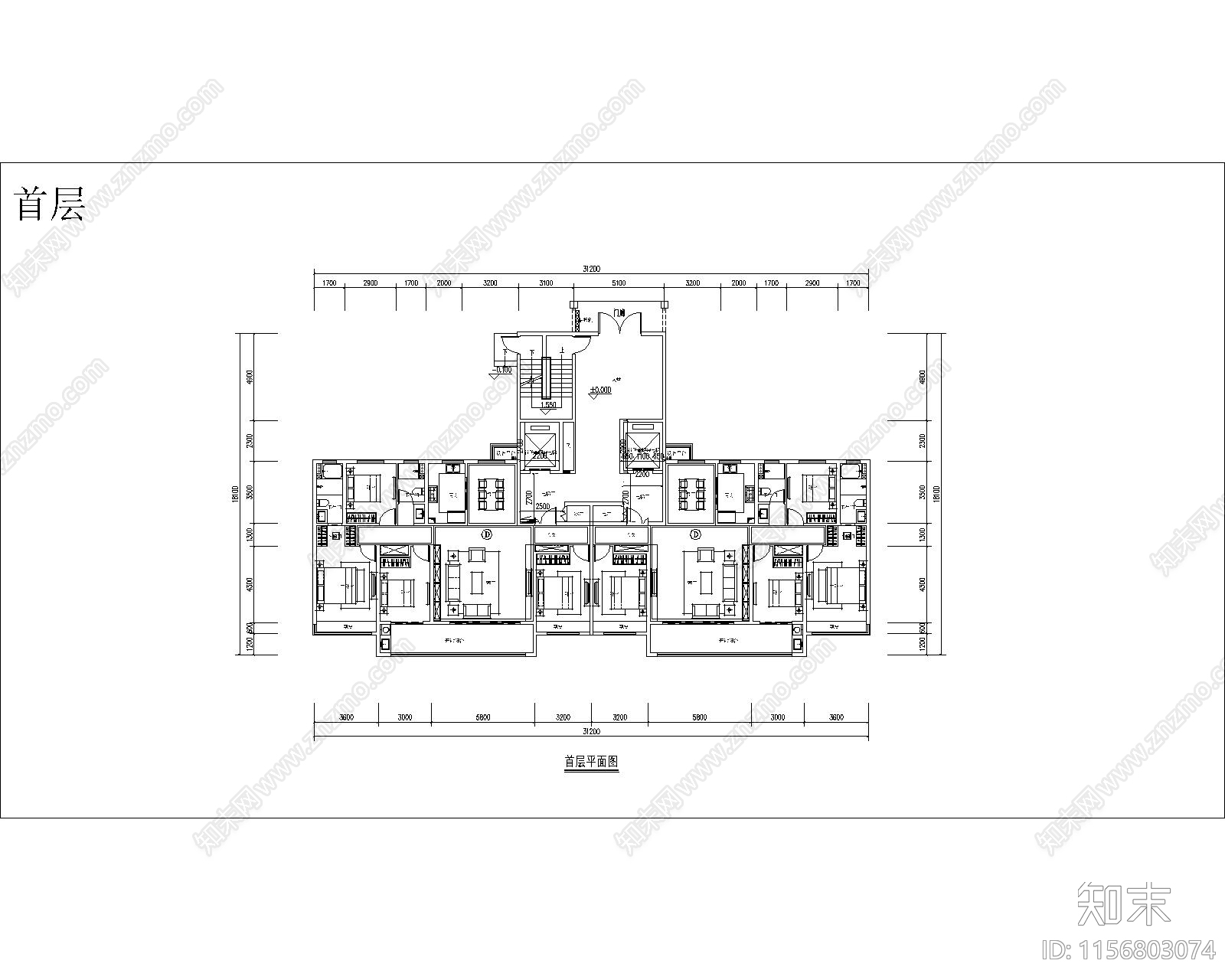 170南北通大面宽洋房全套图纸cad施工图下载【ID:1156803074】