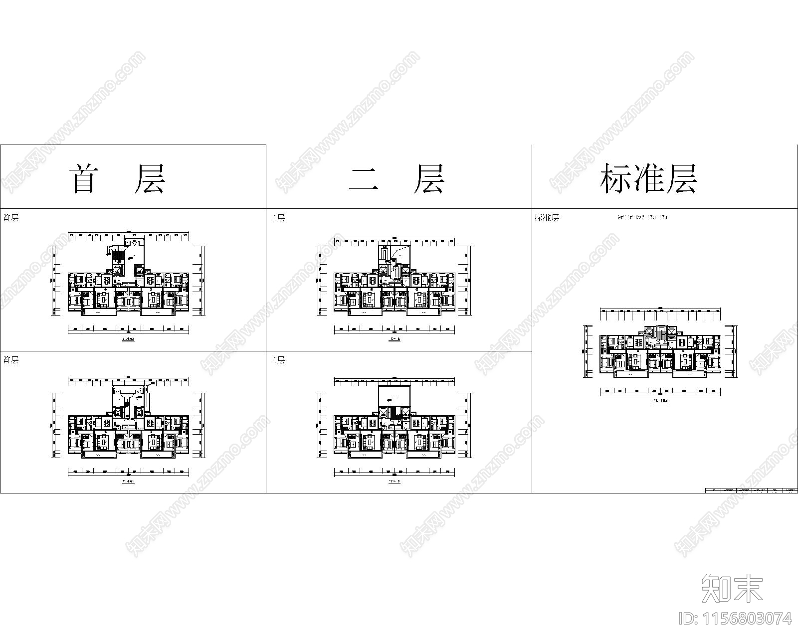 170南北通大面宽洋房全套图纸cad施工图下载【ID:1156803074】