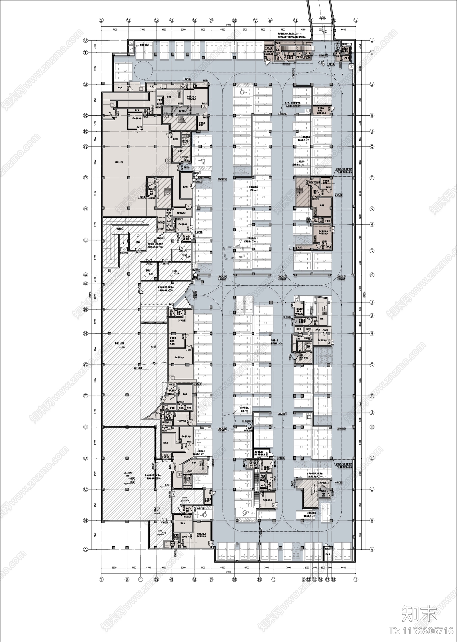 商业地下人防平面图施工图下载【ID:1156806716】