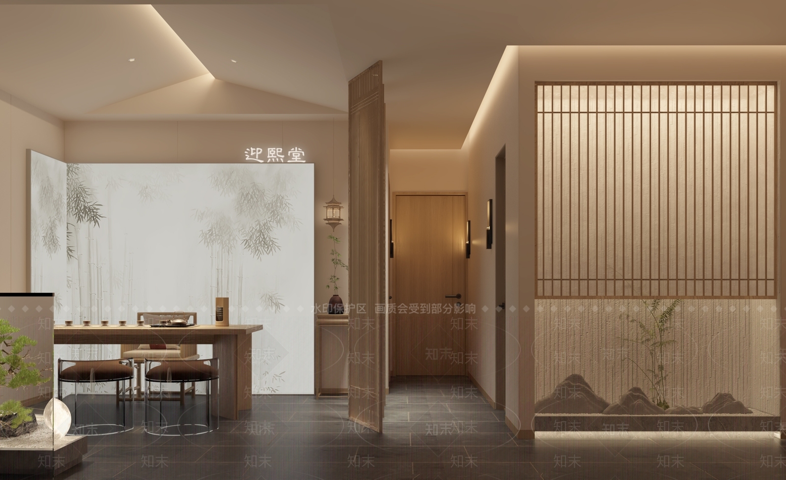 新中式美容院接待品茶区3D模型下载【ID:1156807966】