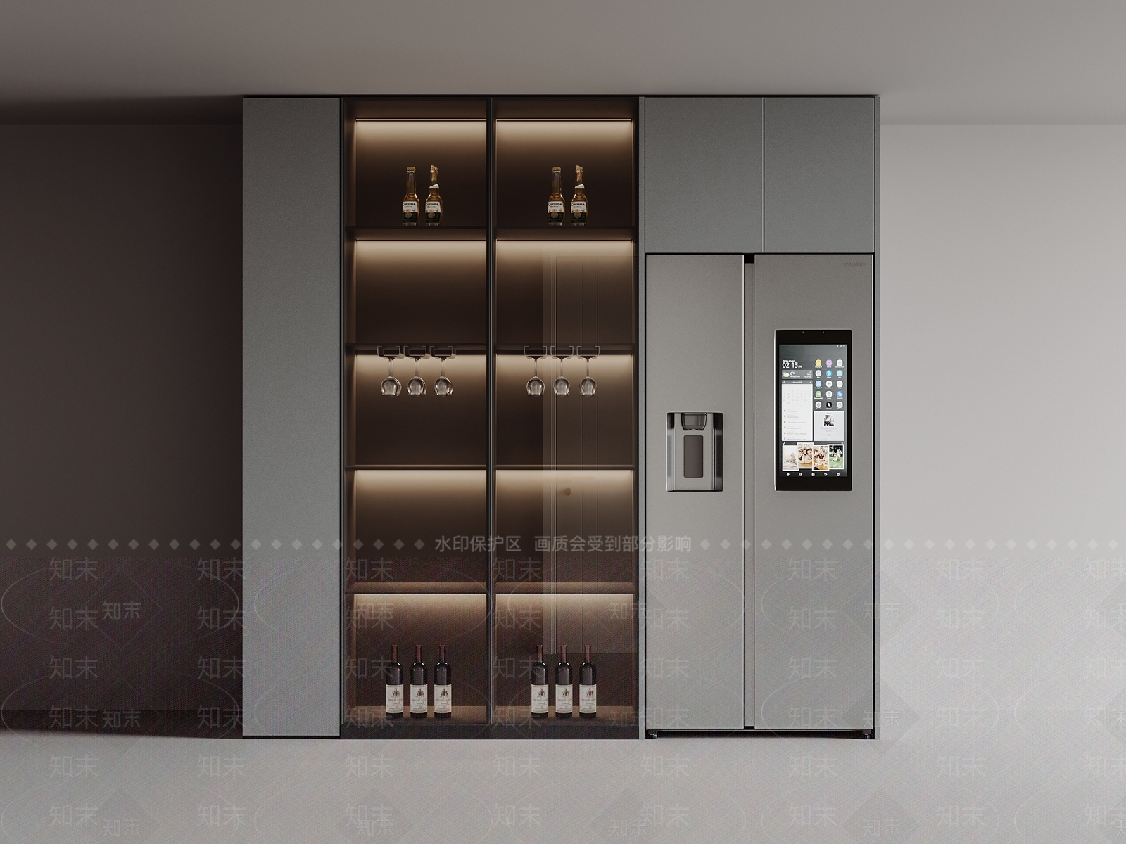 现代酒柜3D模型下载【ID:1156809935】