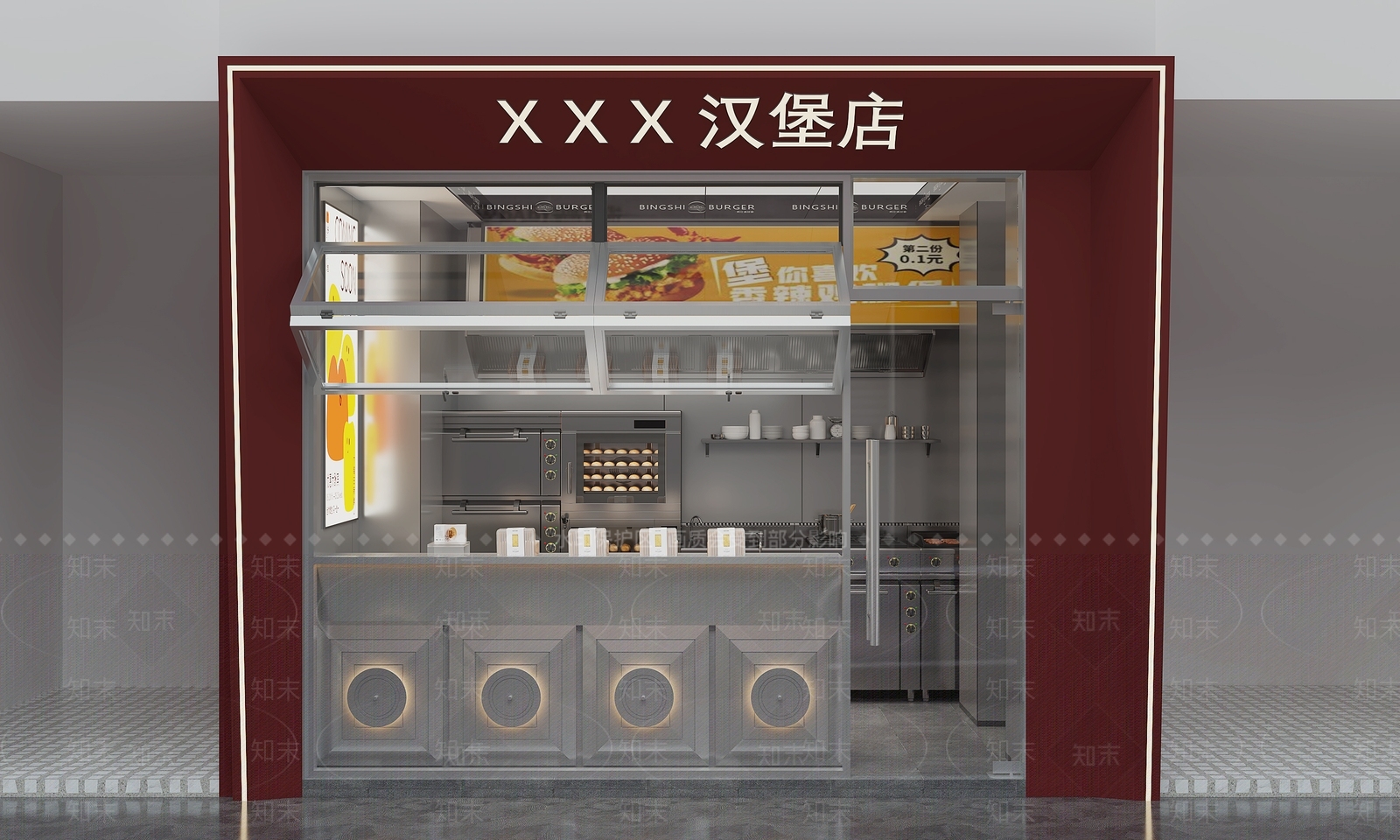 现代快餐店3D模型下载【ID:1156813589】
