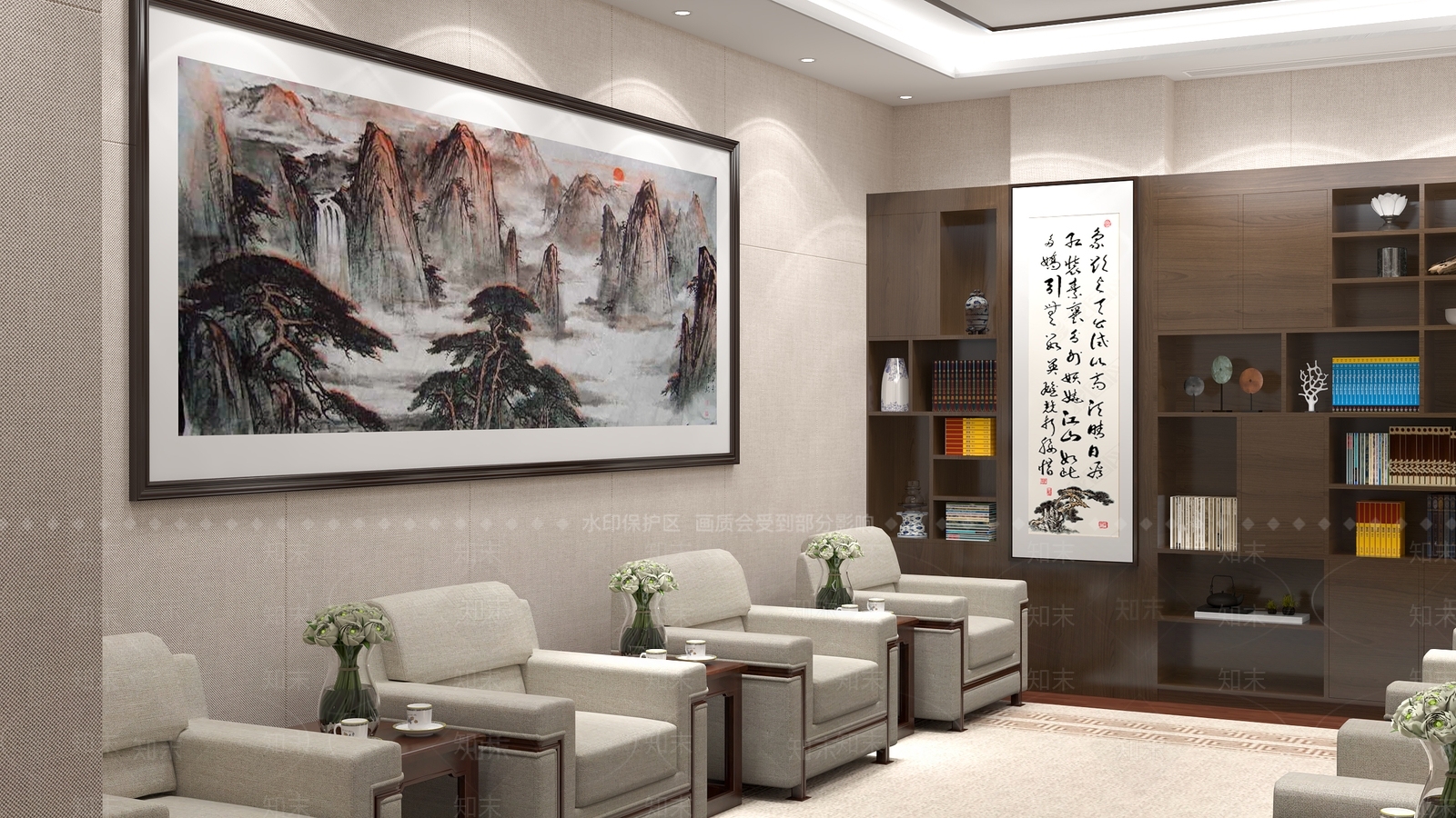 新中式接待室3D模型下载【ID:1156816244】