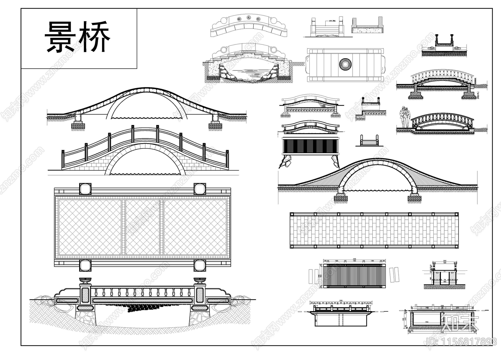 景观小品通用素材cad施工图下载【ID:1156817893】