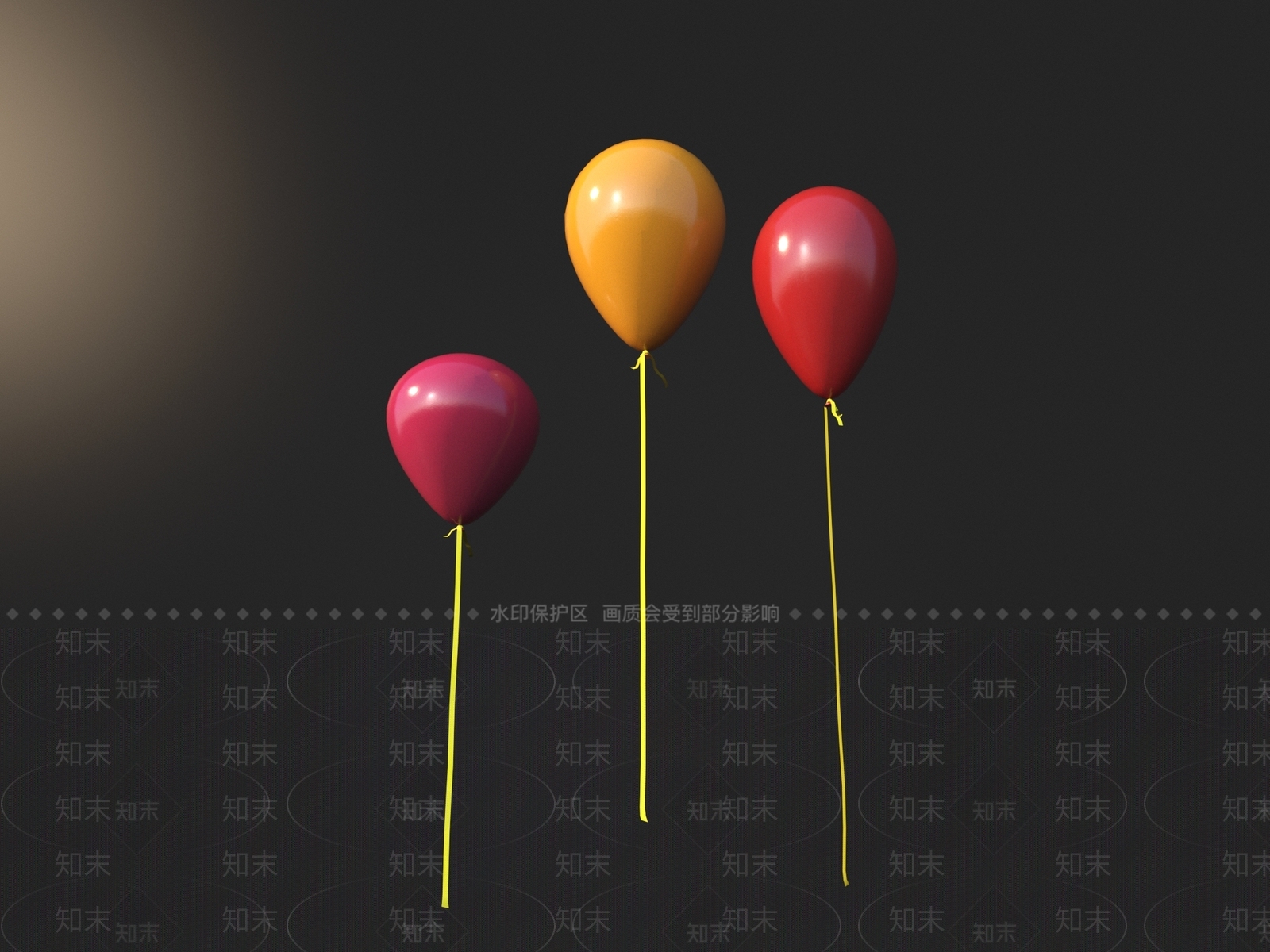 现代气球摆件组合3D模型下载【ID:1156821241】