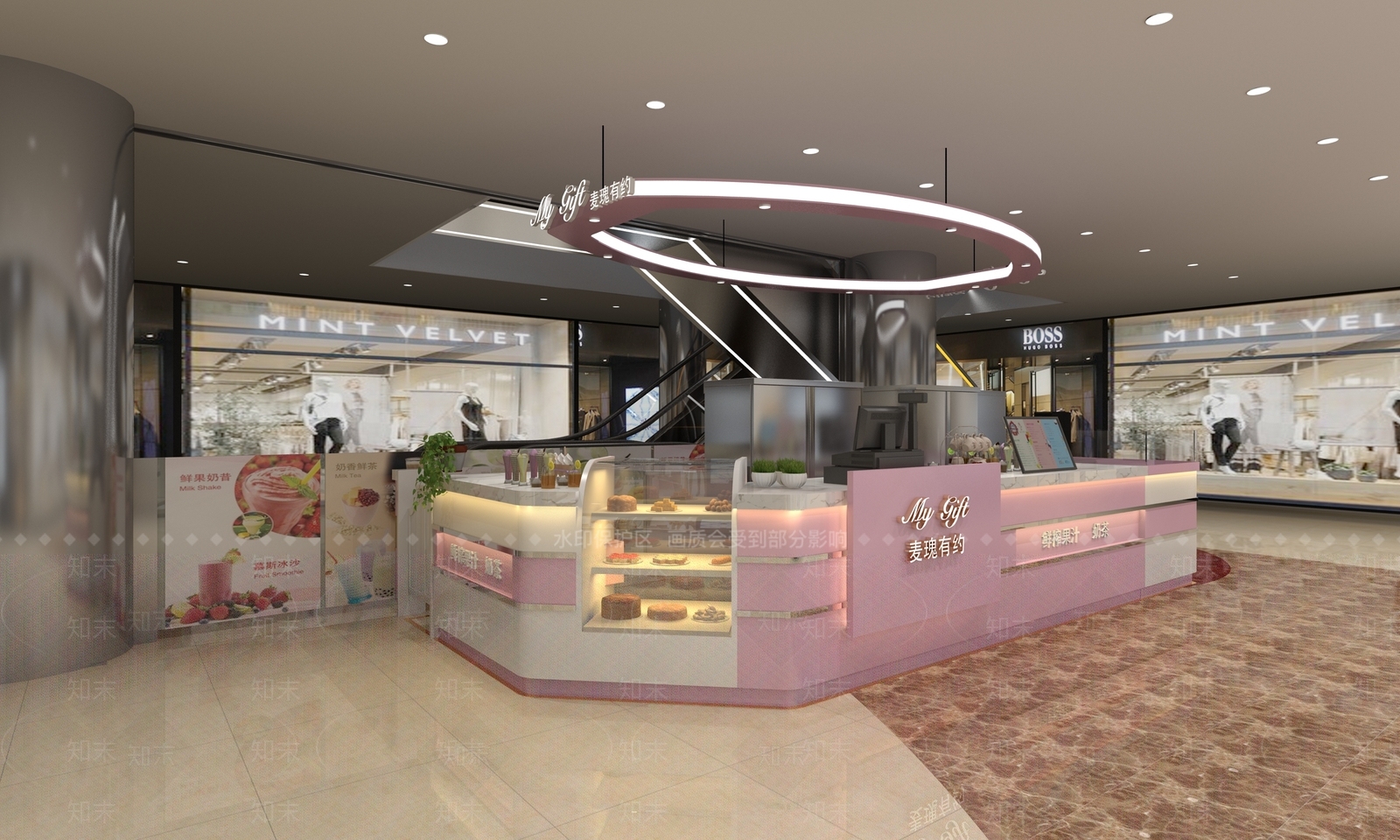 现代奶茶店3D模型下载【ID:1156823244】