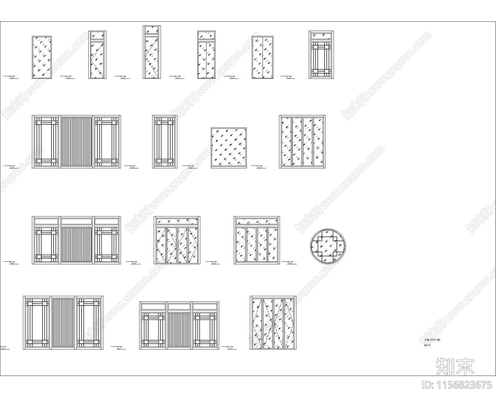 首开区合院建筑图cad施工图下载【ID:1156823675】