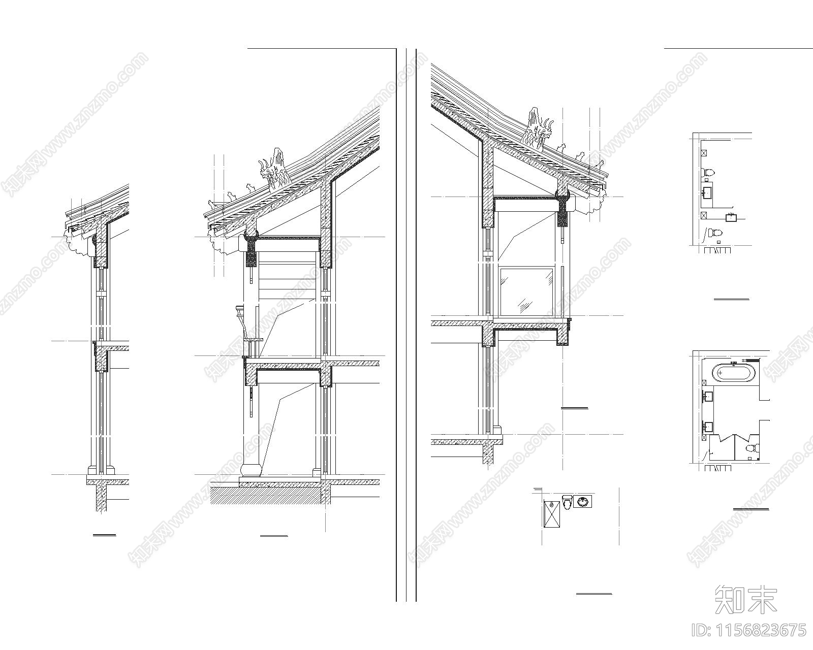 首开区合院建筑图cad施工图下载【ID:1156823675】