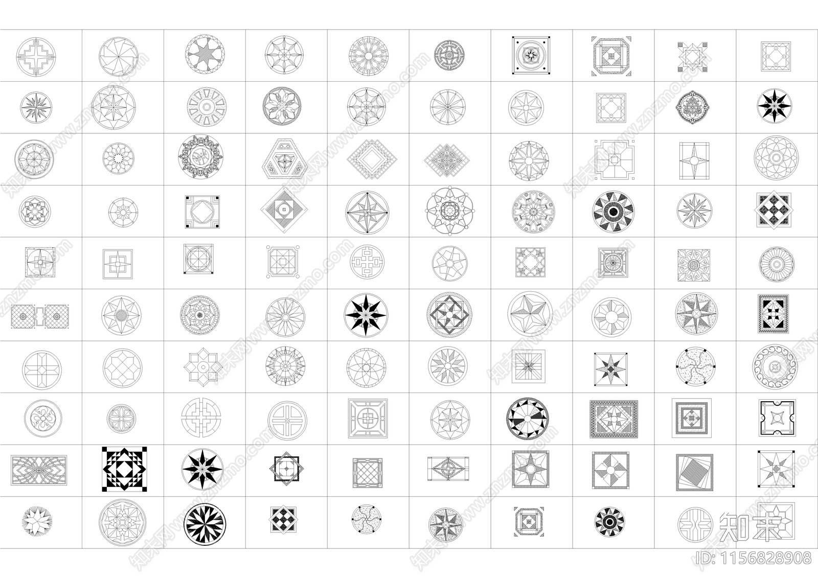地面拼花图案图纸施工图下载【ID:1156828908】