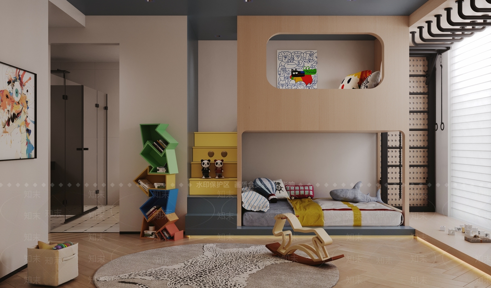 嵌入式展示柜书房3D模型下载【ID:1227490368】
