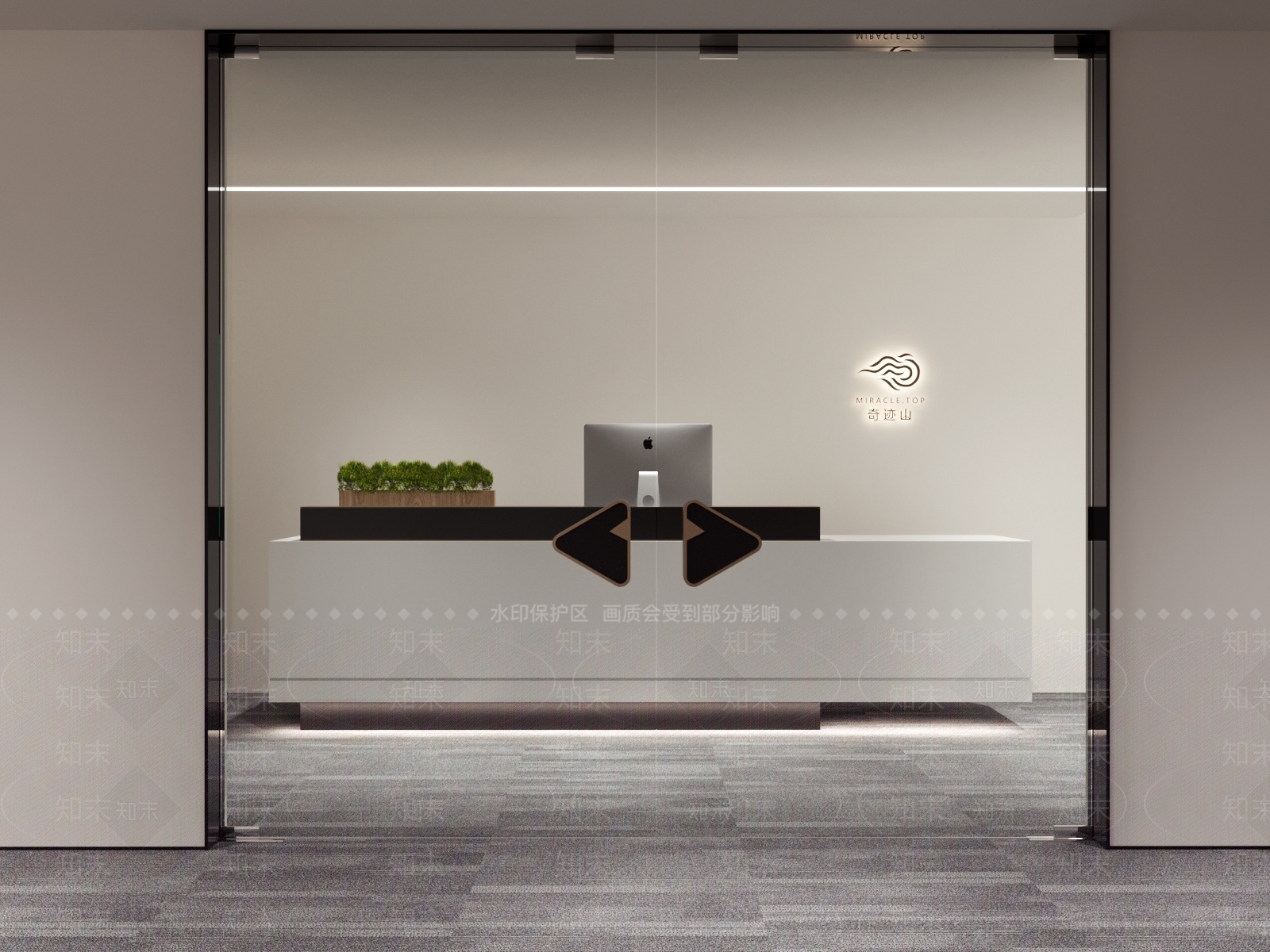 现代办公玻璃双开门3D模型下载【ID:1156833016】