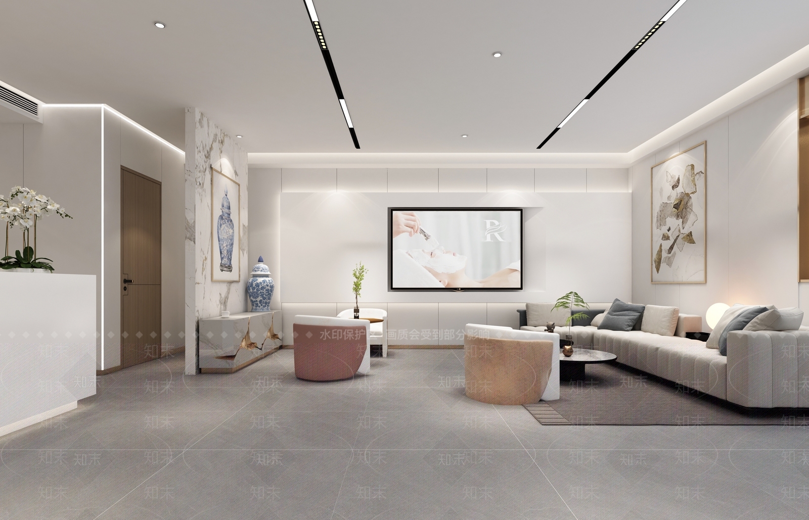 现代美容院大厅3D模型下载【ID:1156844853】