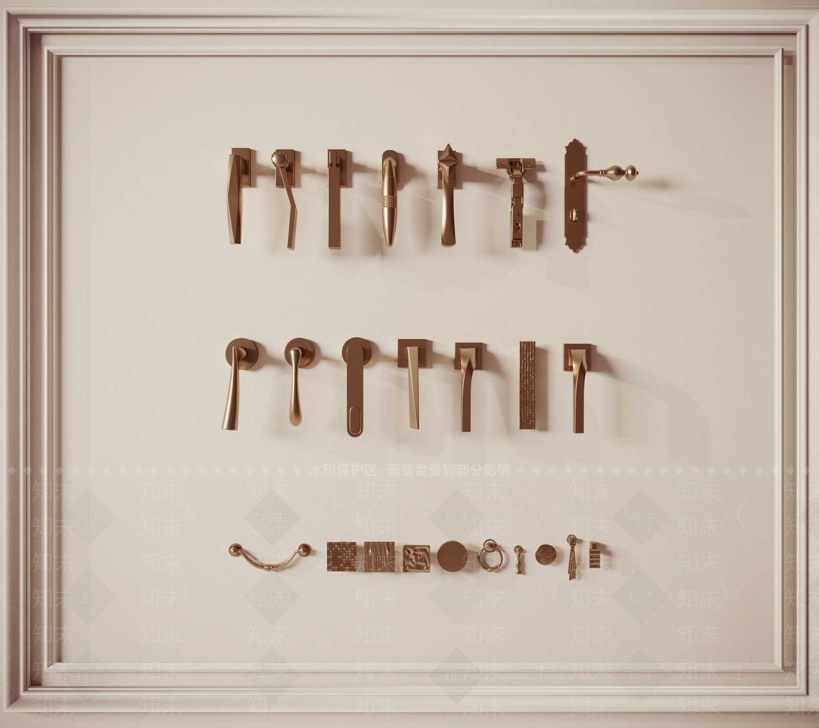 现代极简门把手SU模型下载【ID:1157099914】