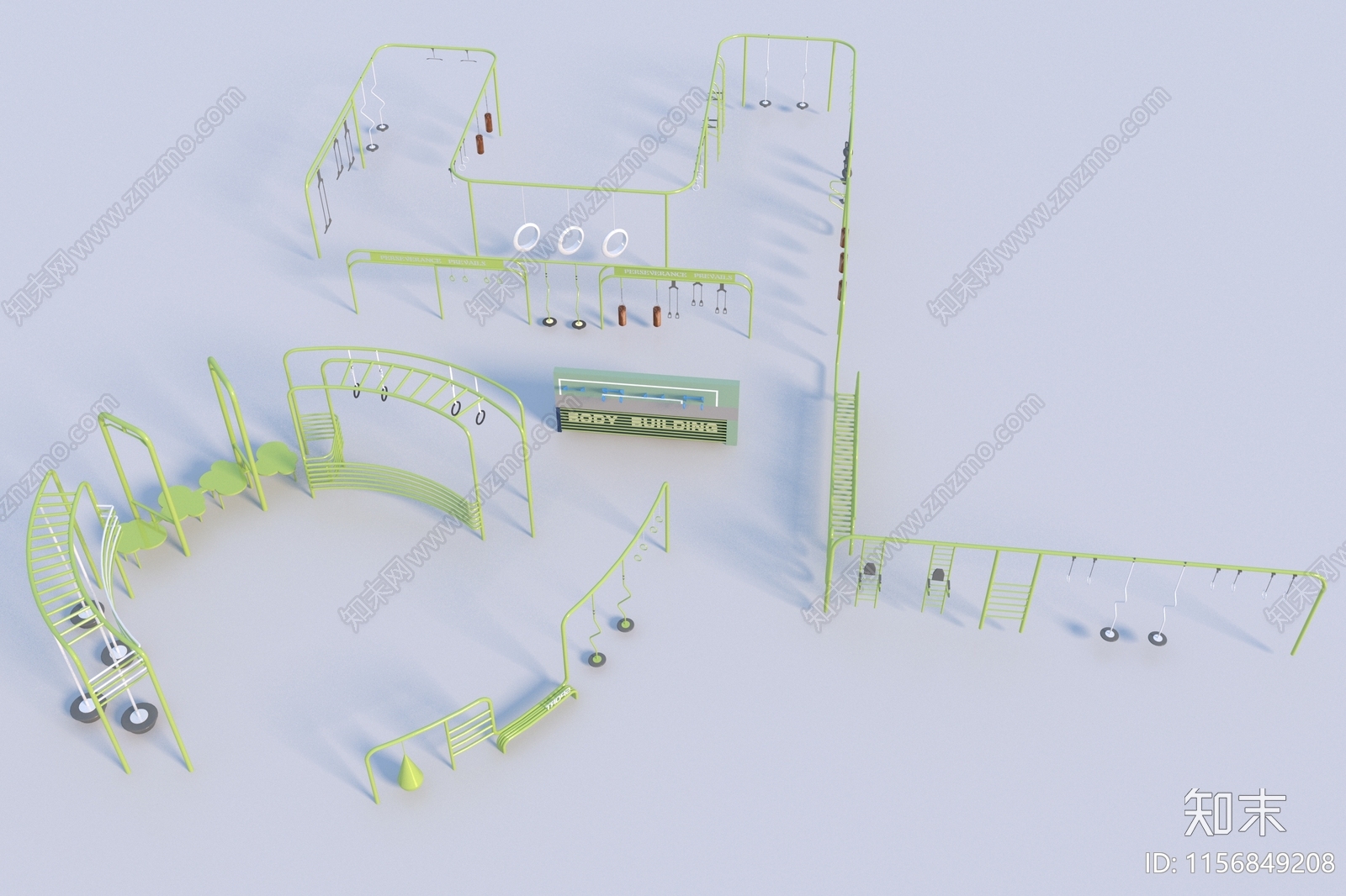 现代户外健身器材3D模型下载【ID:1156849208】