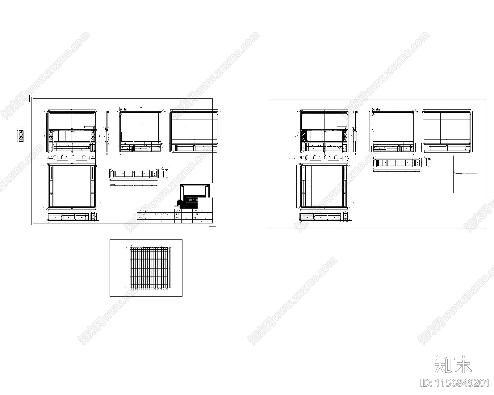 红木架子床cad施工图下载【ID:1156849201】