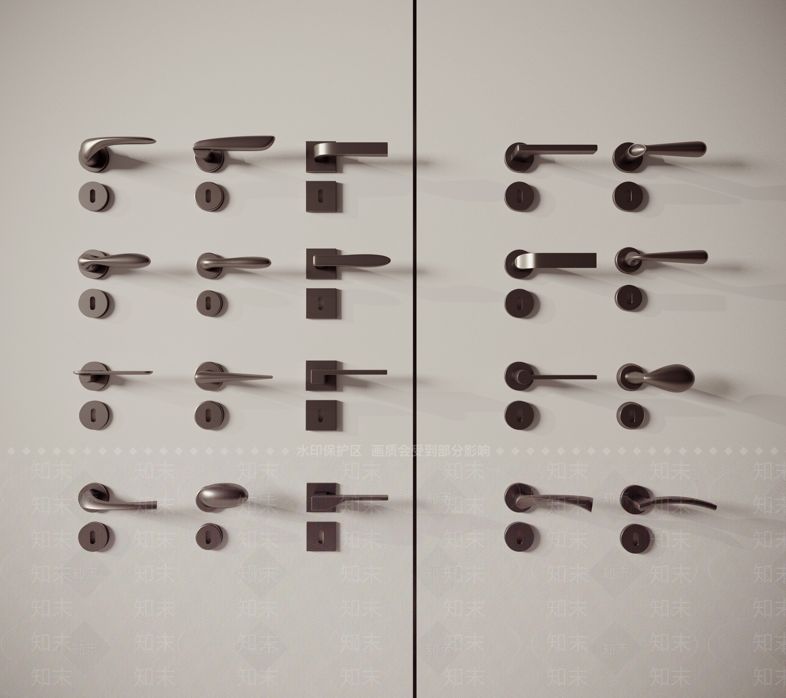 现代门把手3D模型下载【ID:1156850121】