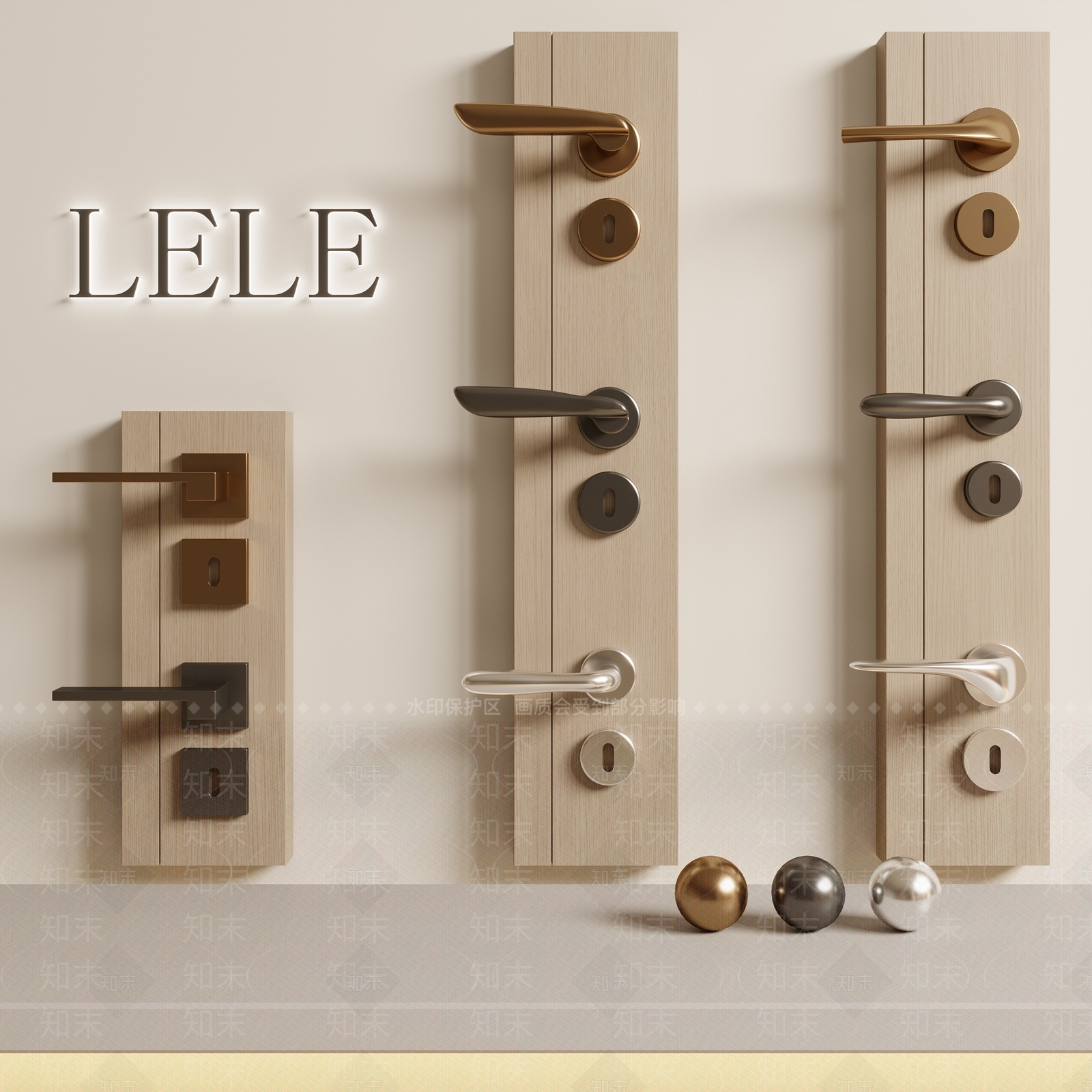 现代门把手SU模型下载【ID:1156850492】