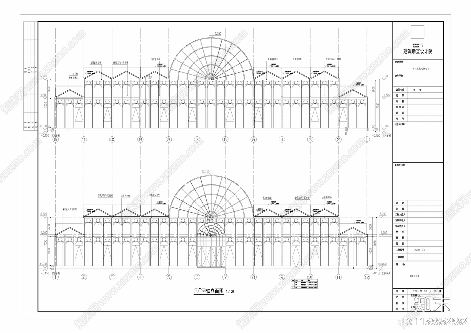 温室阳光房建筑cad施工图下载【ID:1156852592】