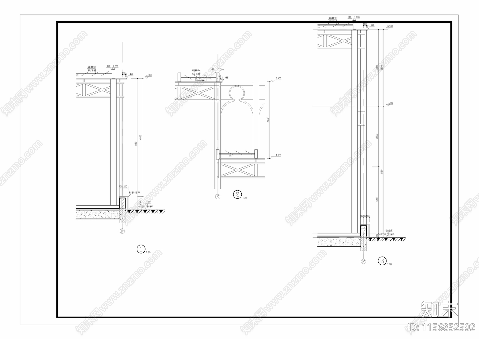 温室阳光房建筑cad施工图下载【ID:1156852592】