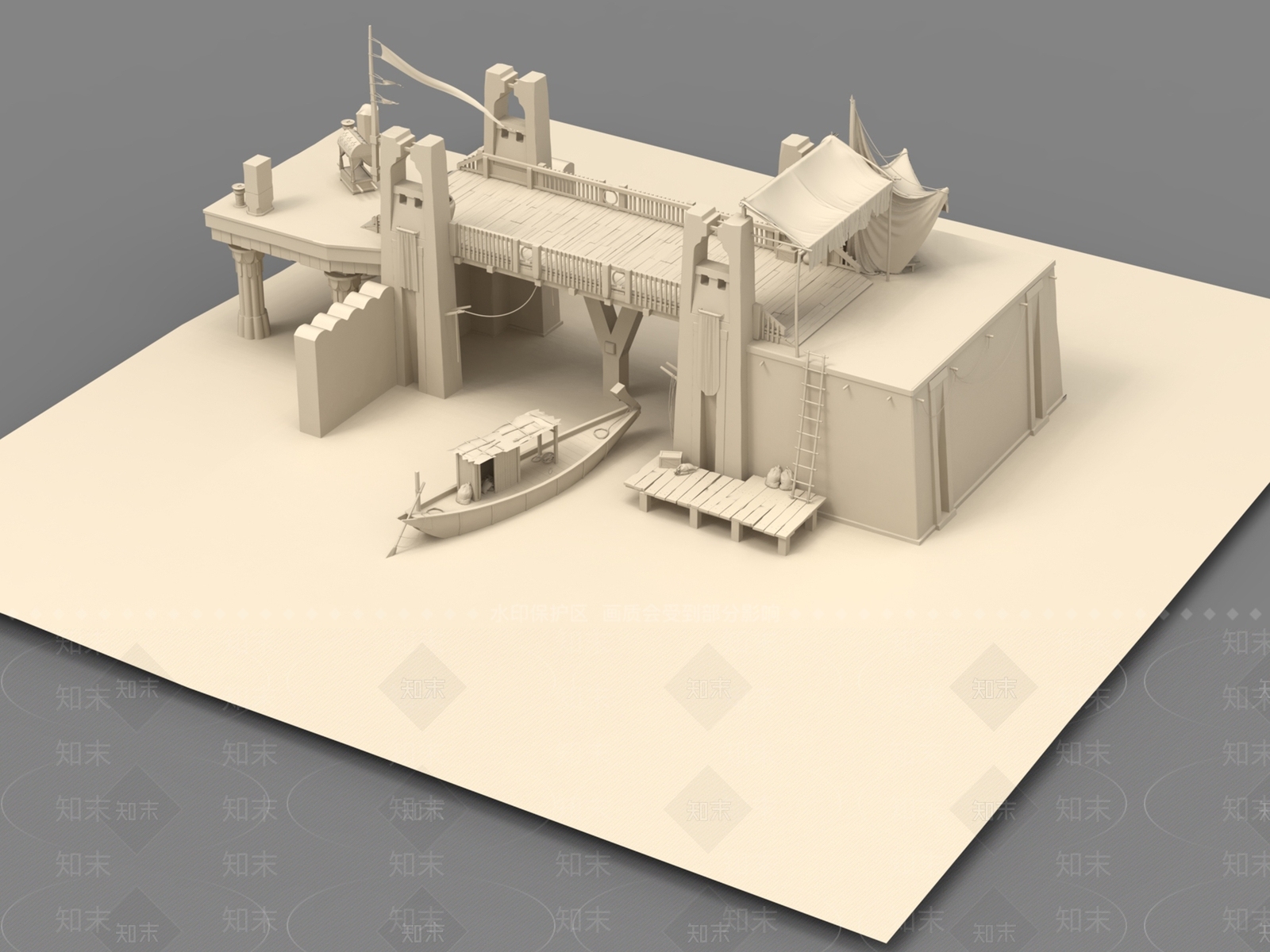 现代桥3D模型下载【ID:1156853335】