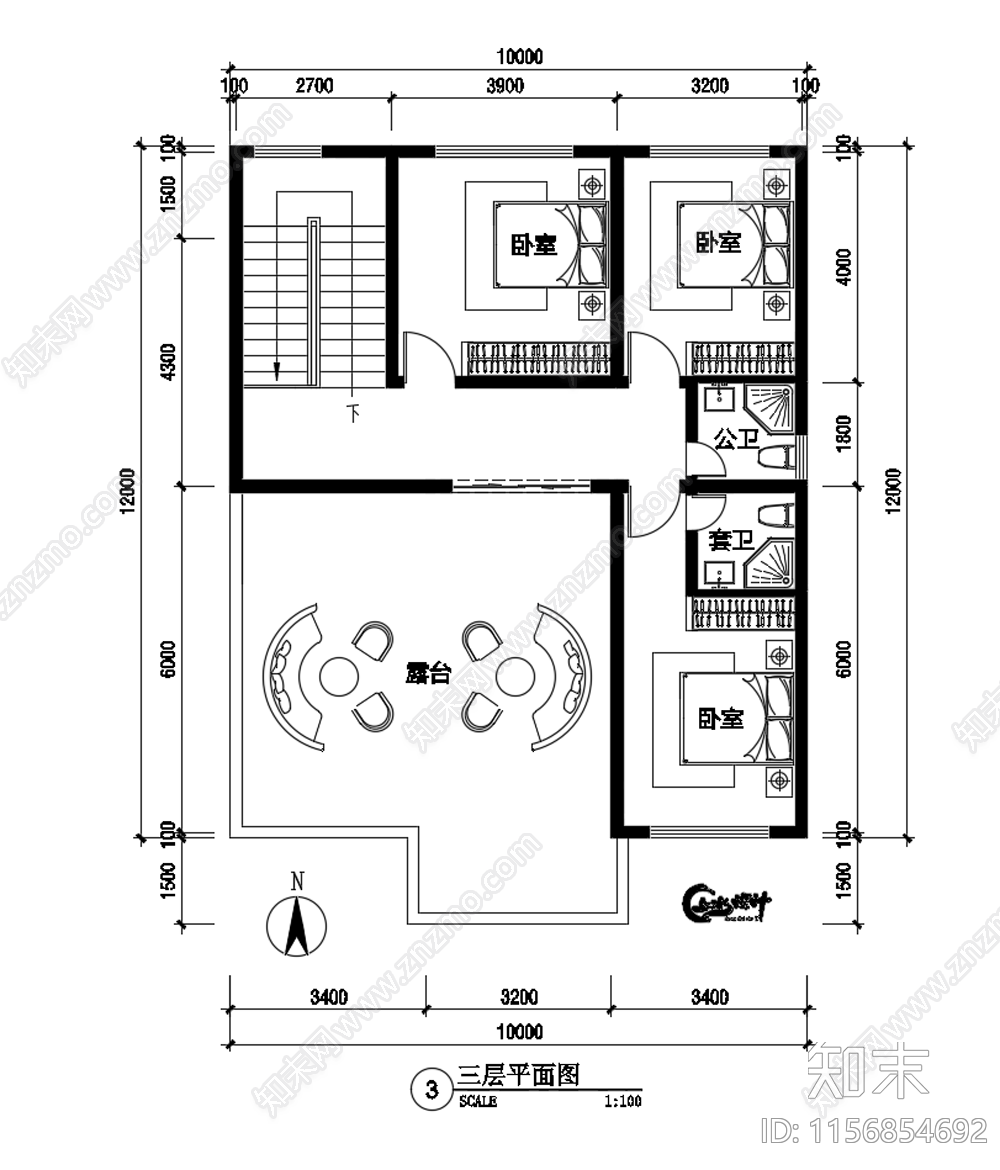 农村自建房120平米面宽10米进深12米施工图下载【ID:1156854692】