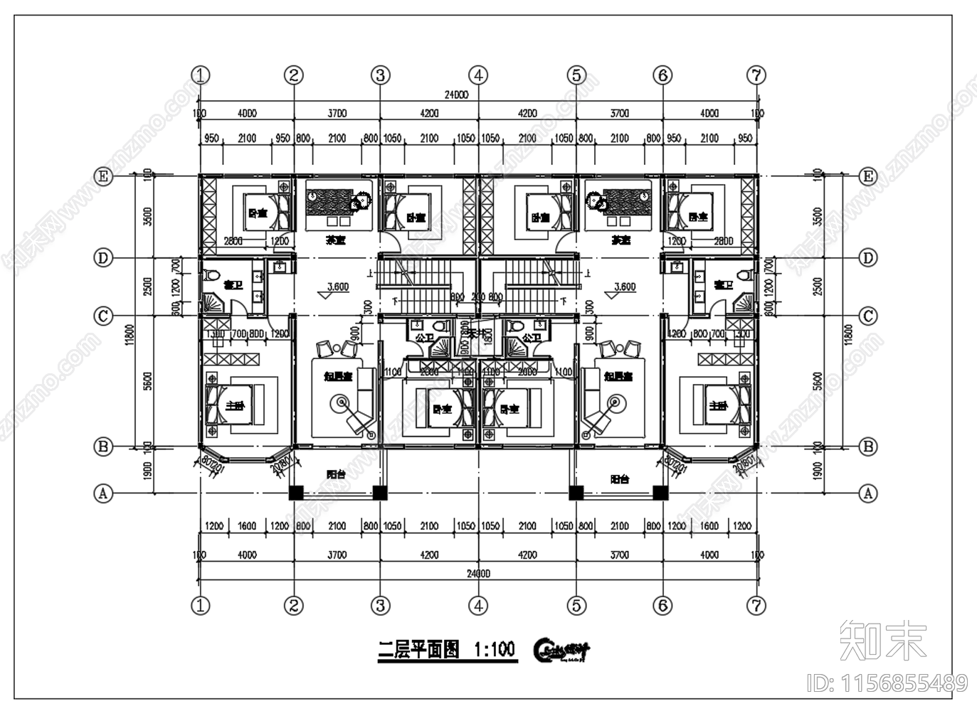 自建房面宽24米进深12米双拼施工图下载【ID:1156855489】