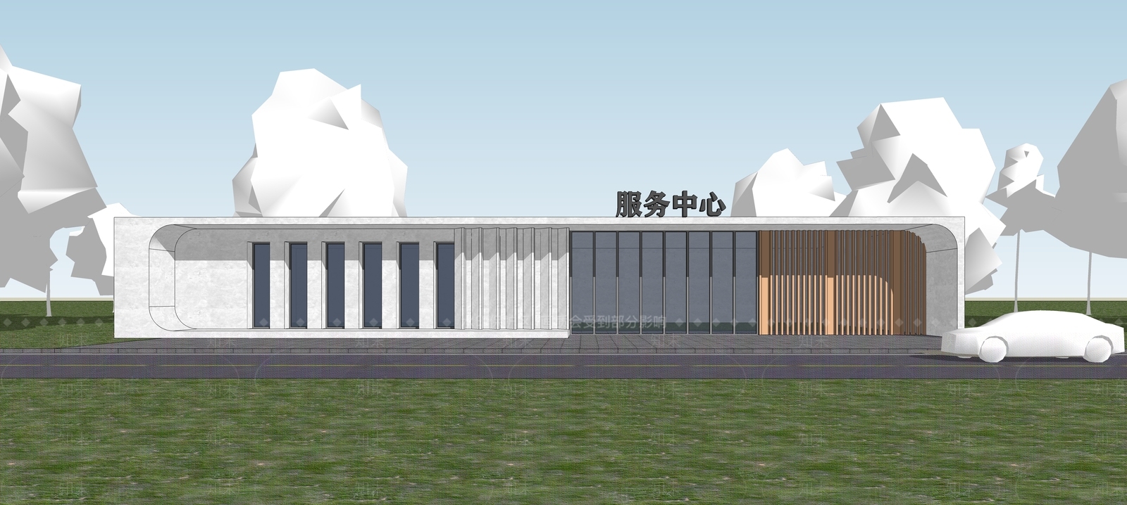 现代游客服务中心SU模型下载【ID:1156858029】