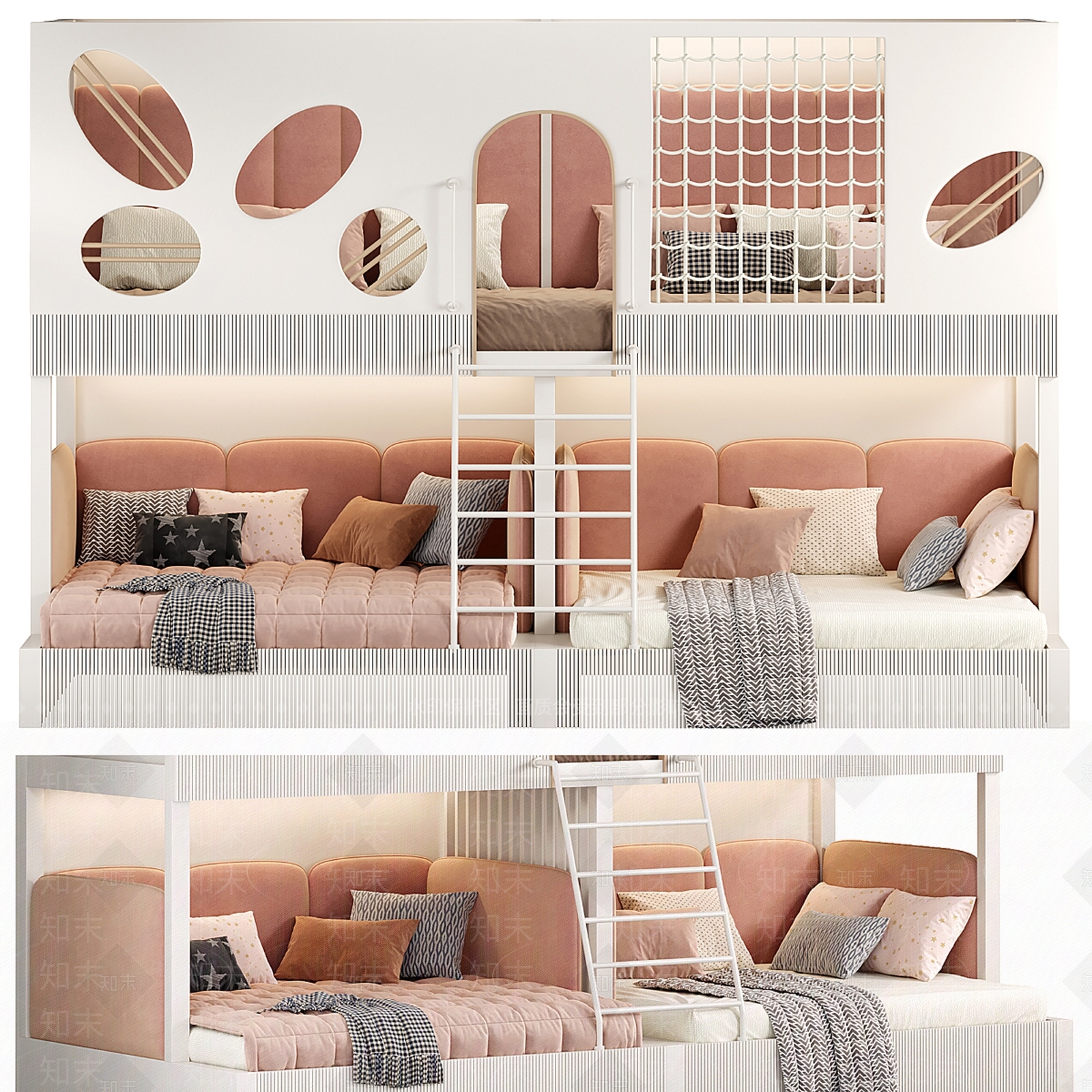 Designer现代儿童房双层床3D模型下载【ID:1156858548】